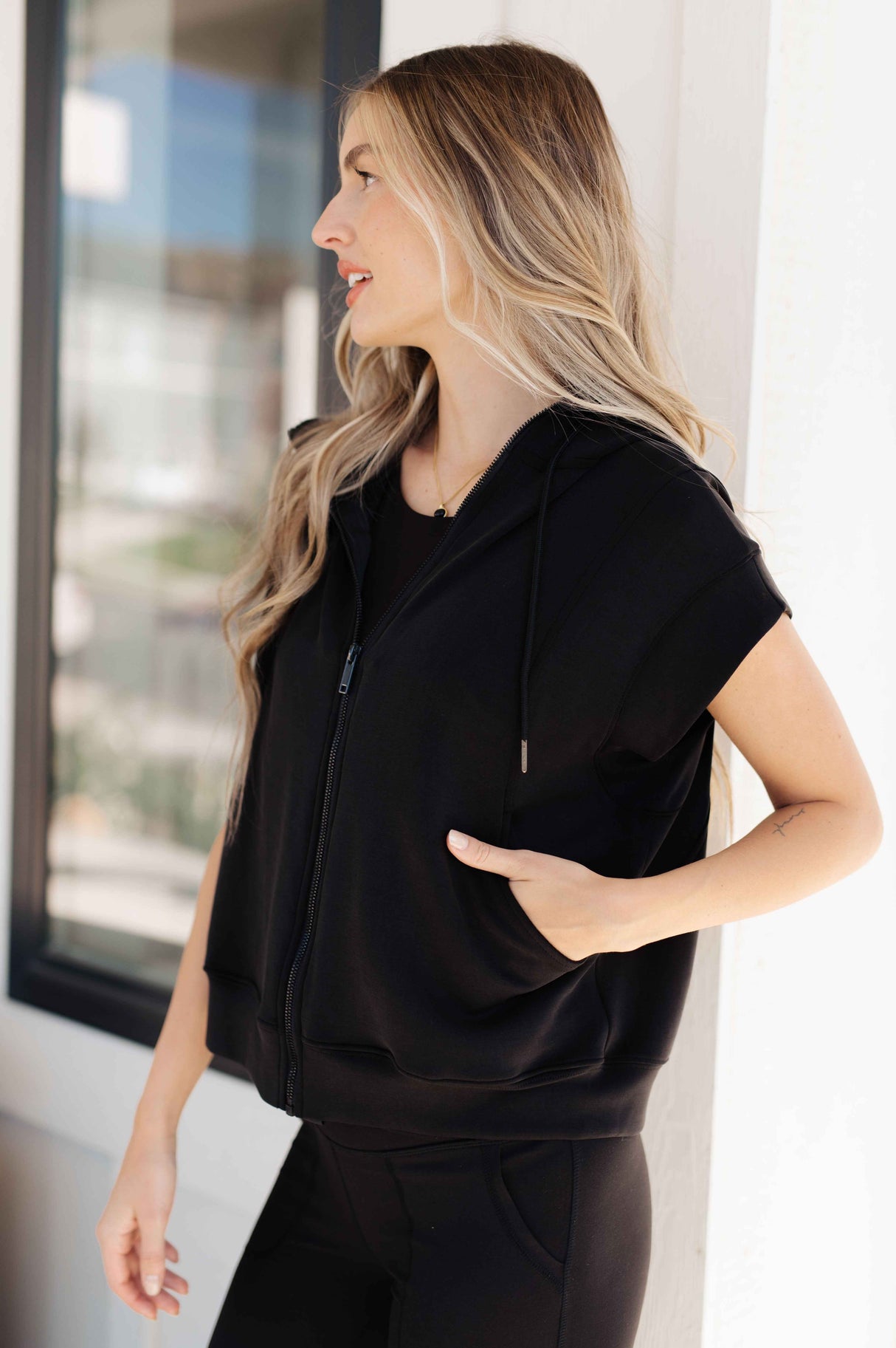 Still Moving Sleeveless Hoodie - Liarian Unlimited Boutique