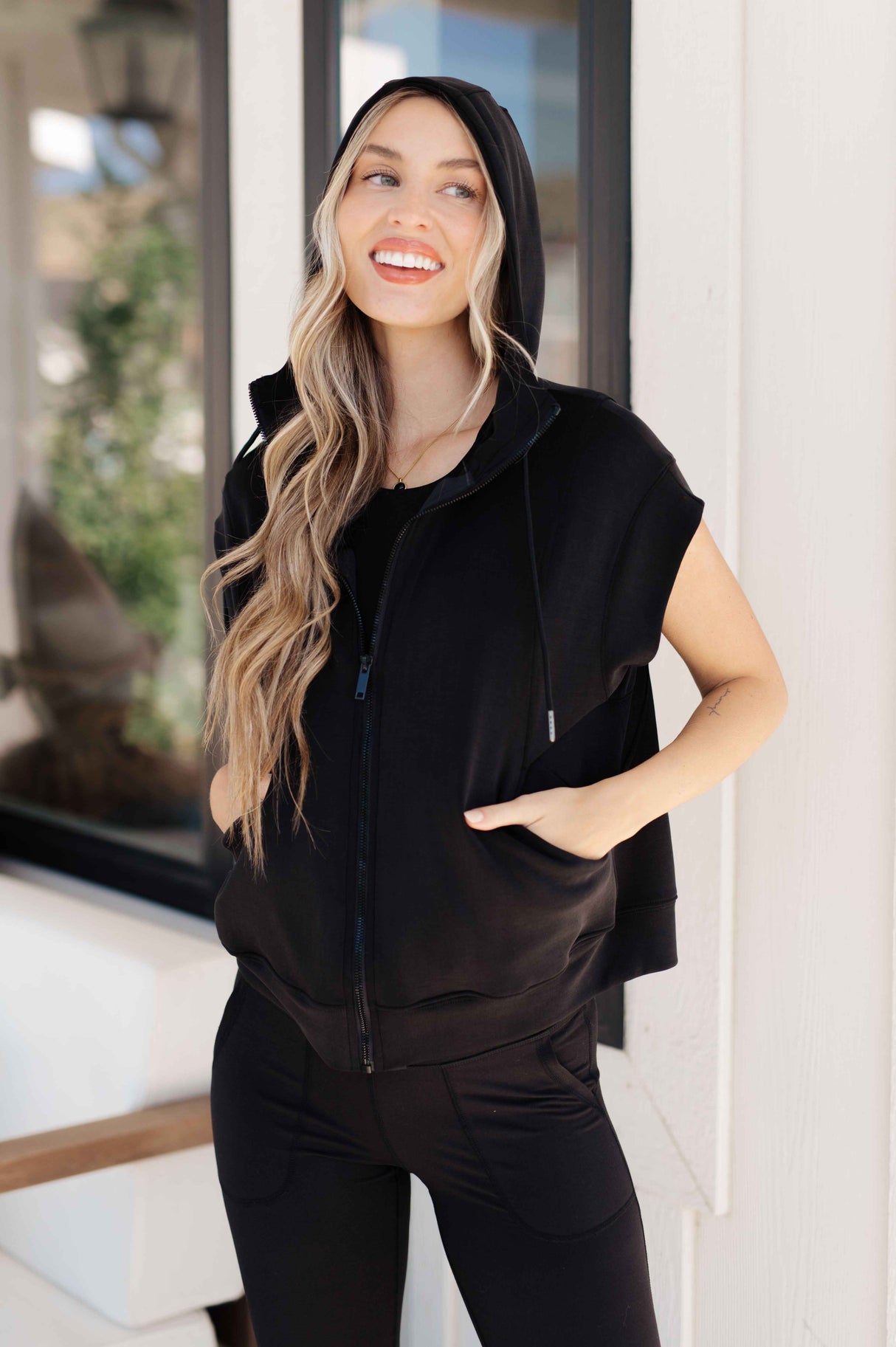 Still Moving Sleeveless Hoodie - Liarian Unlimited Boutique
