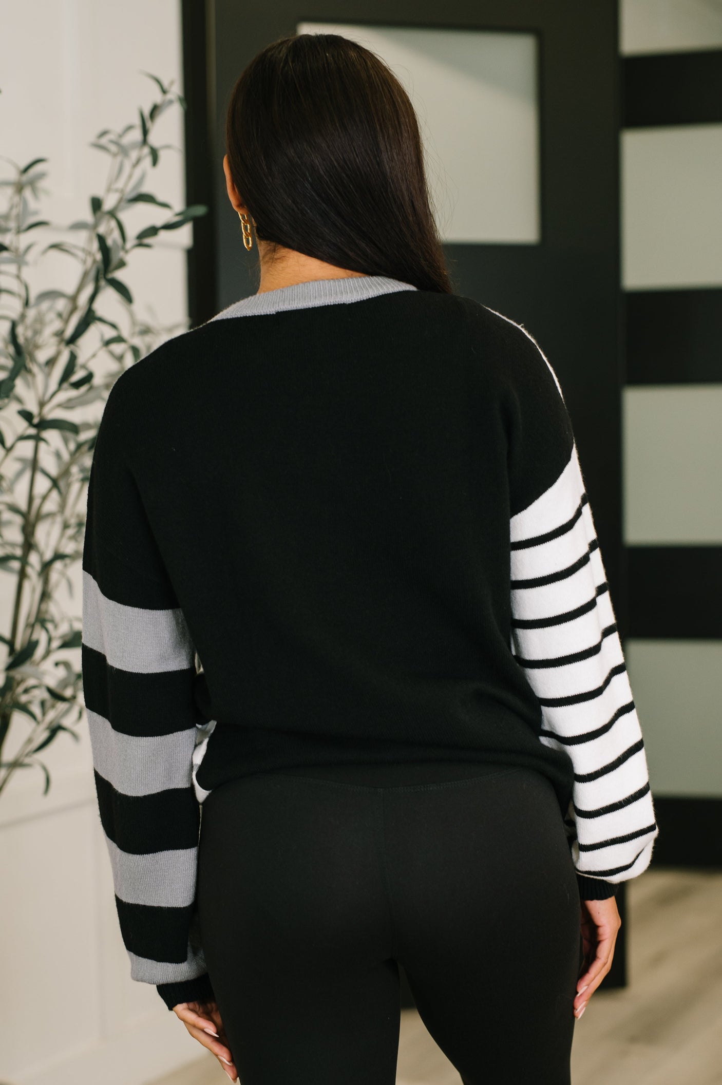 Striped Simplicity Color Block Relaxed Pullover