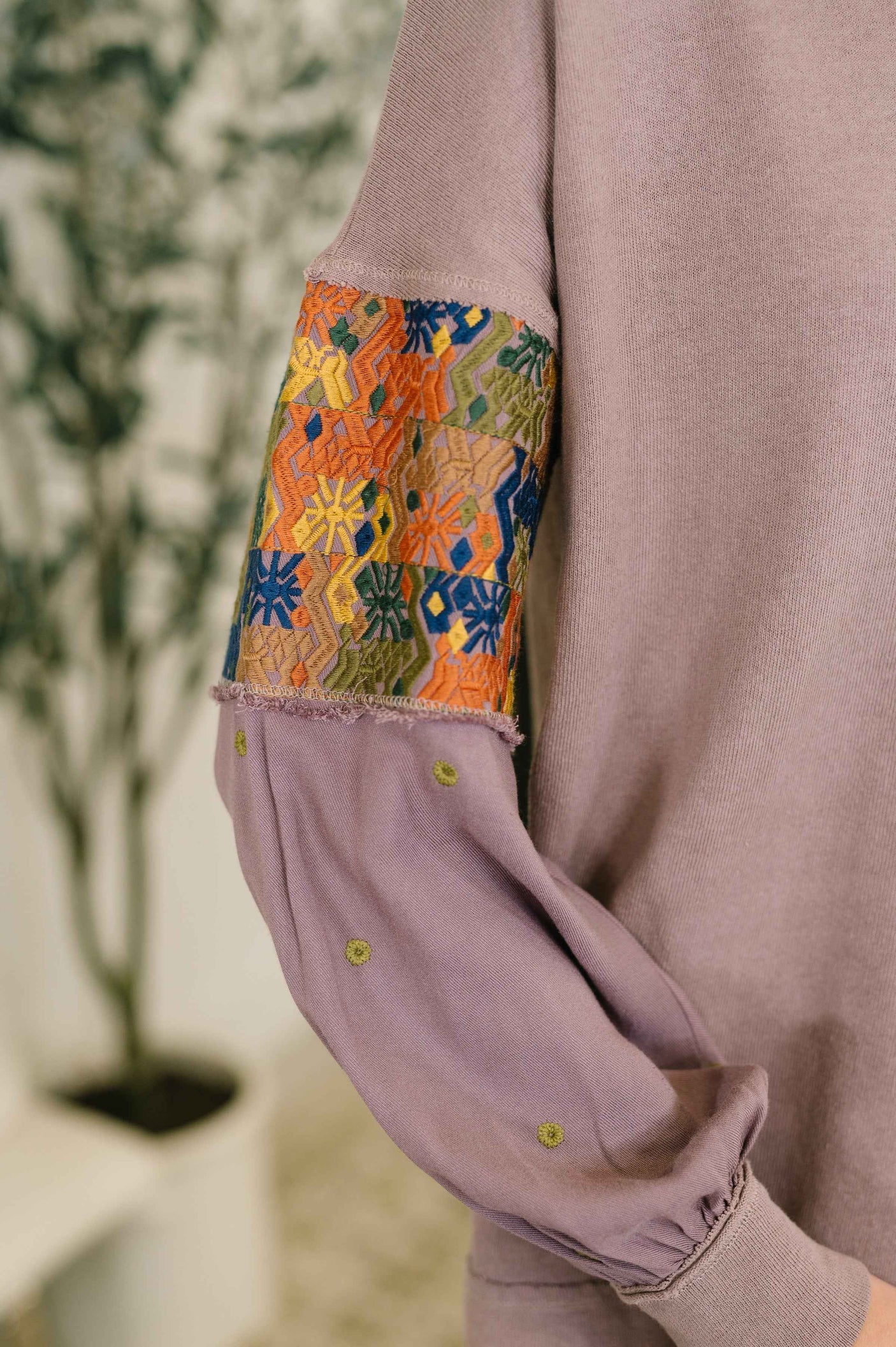 Subtle Breeze Floral Patchwork Pullover
