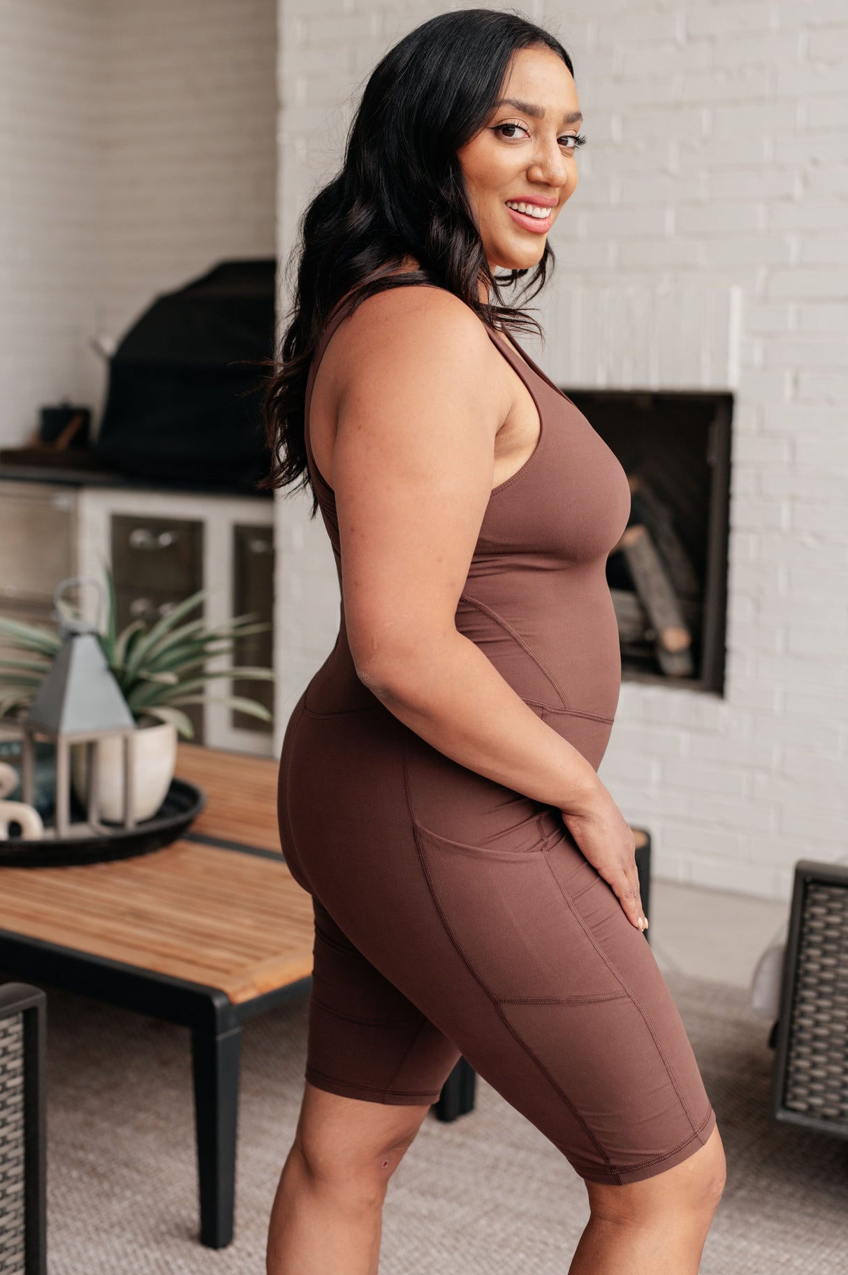 Sun Salutations Body Suit in Java - Liarian Unlimited Boutique