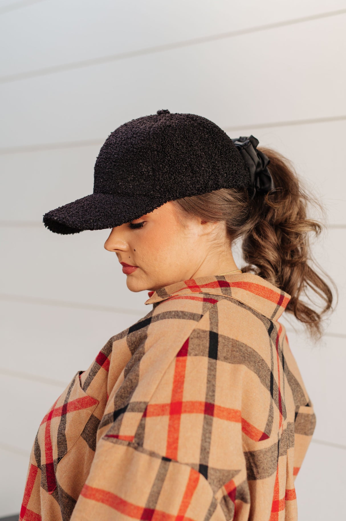Lyla Sherpa Ball Cap in Black - Liarian Unlimited Boutique