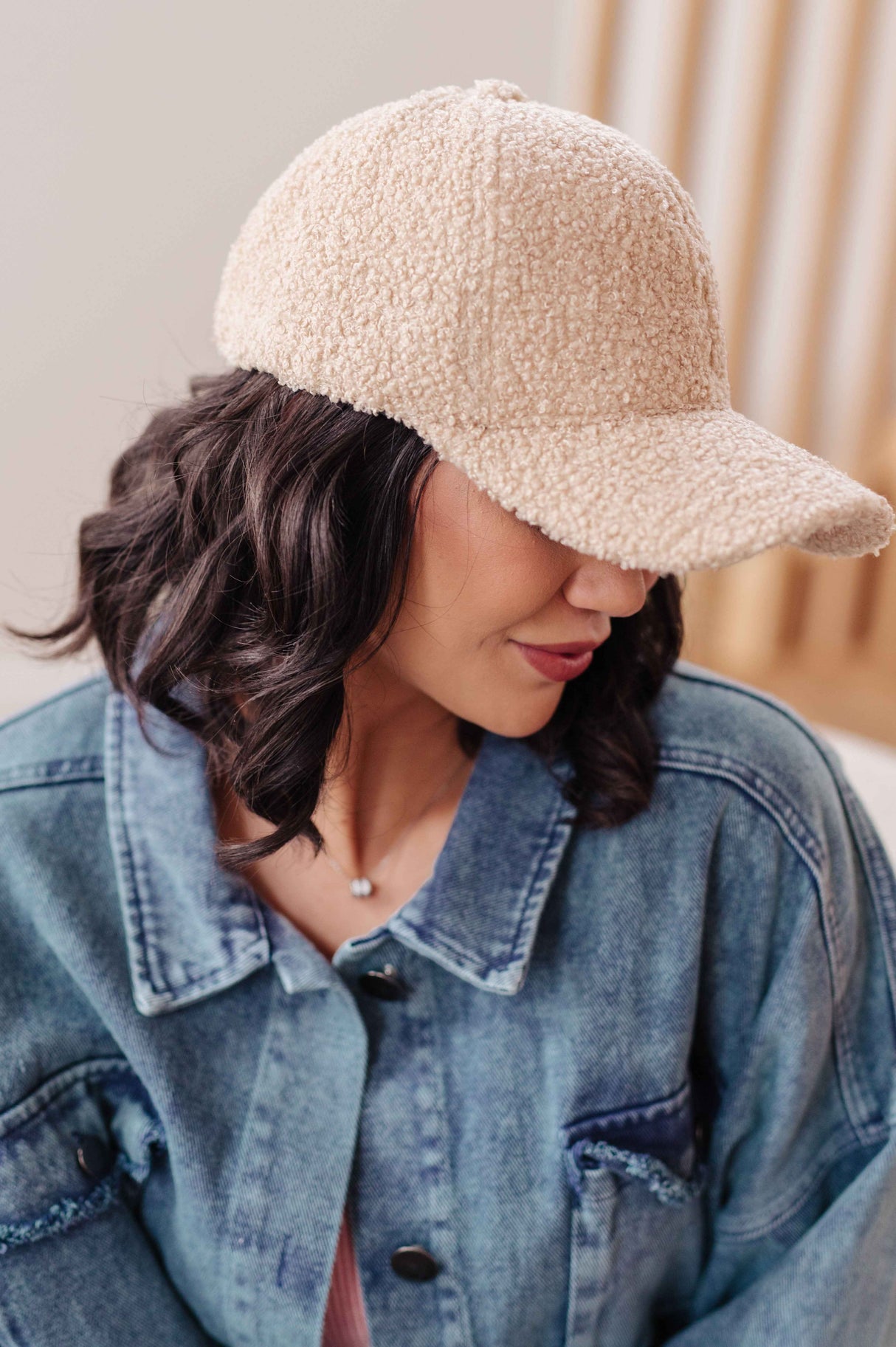 Lyla Sherpa Ball Cap in Khaki - Liarian Unlimited Boutique