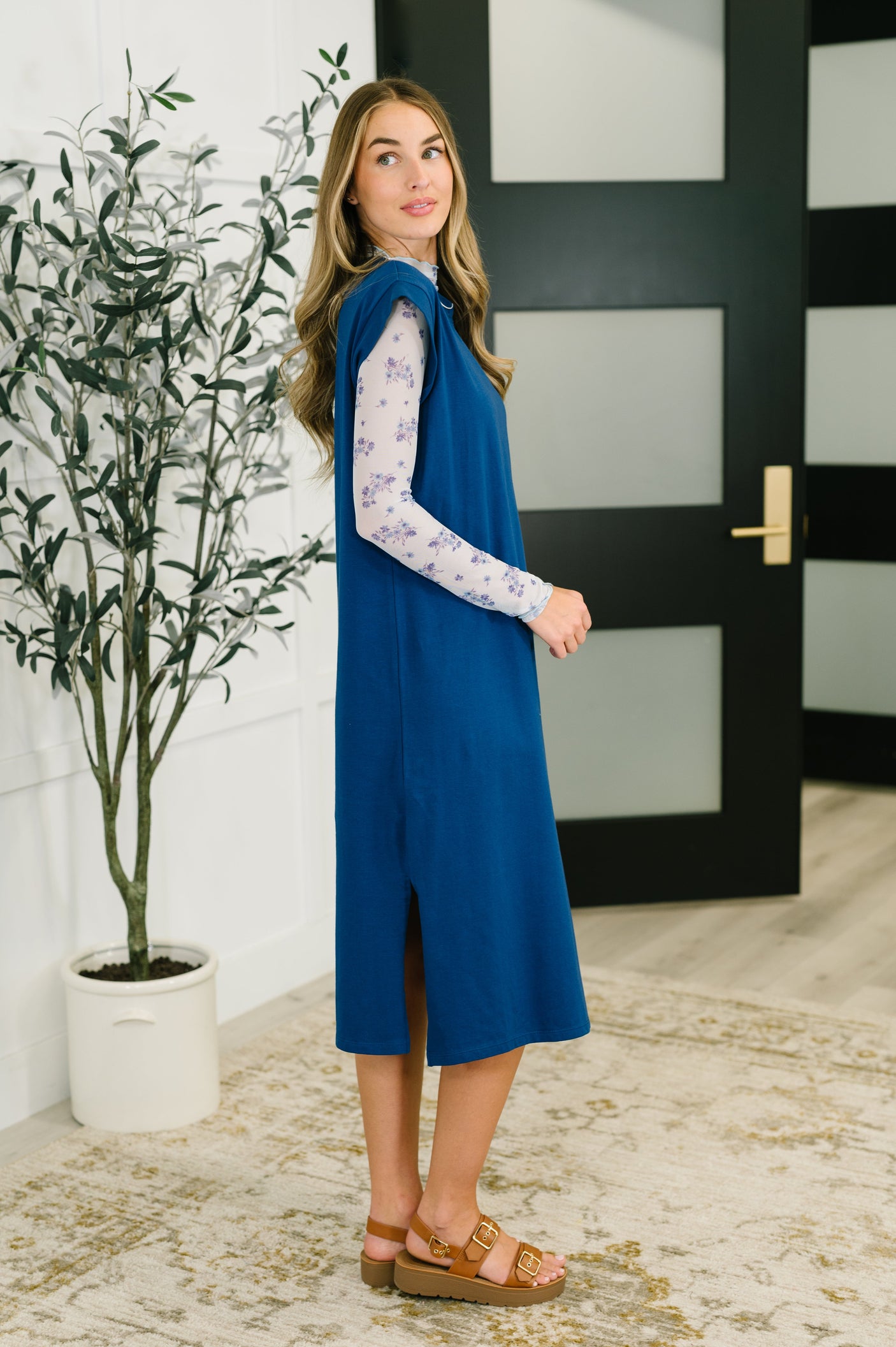 Vestido informal Sweet Like That en azul marino claro