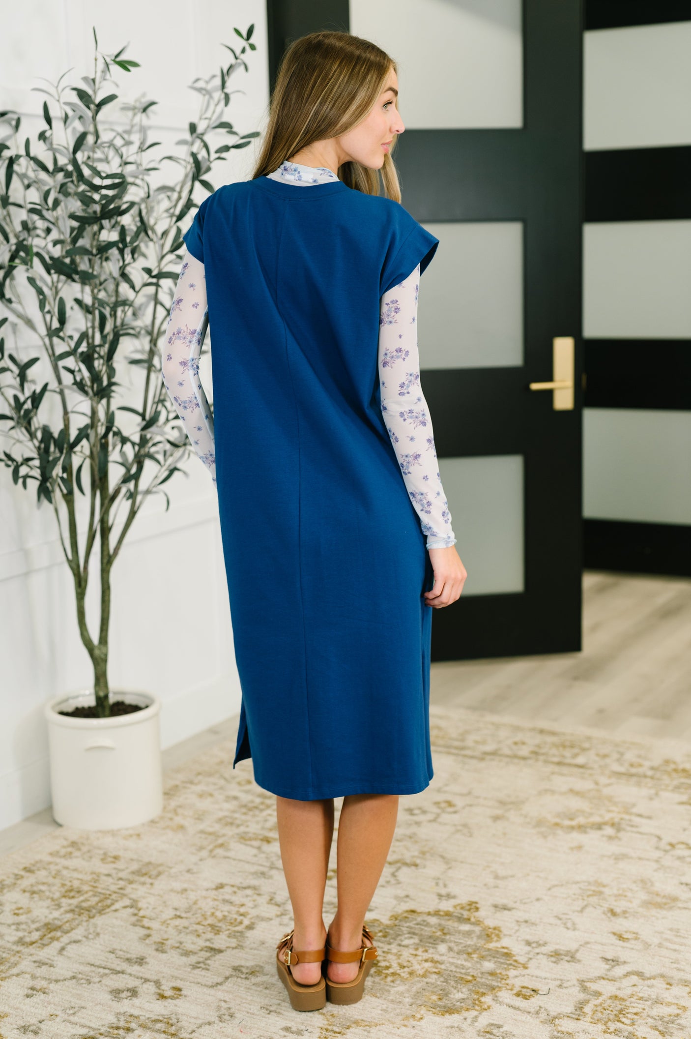 Vestido informal Sweet Like That en azul marino claro