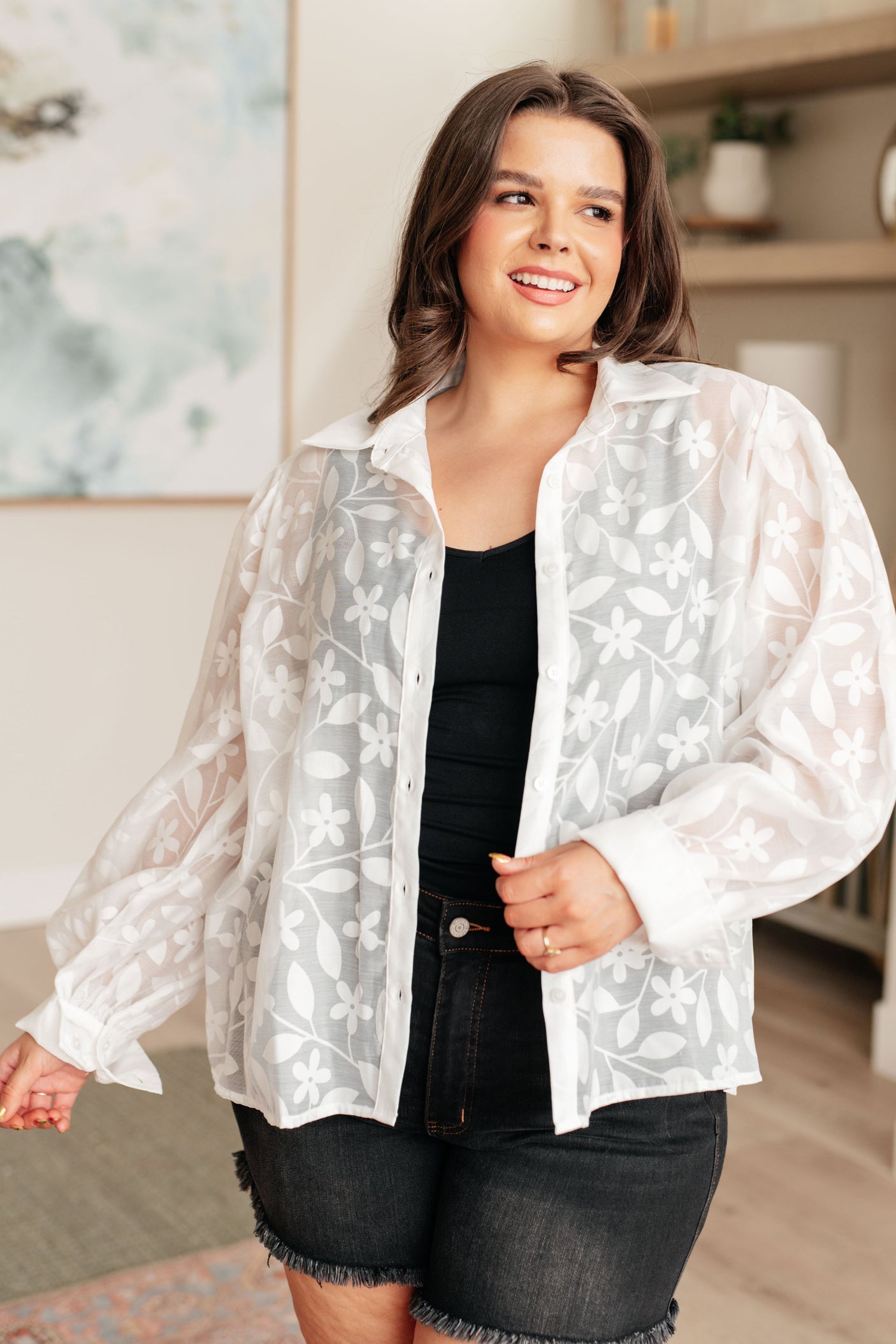 Sweet Serotonin Lace Button Up - Liarian Unlimited Boutique