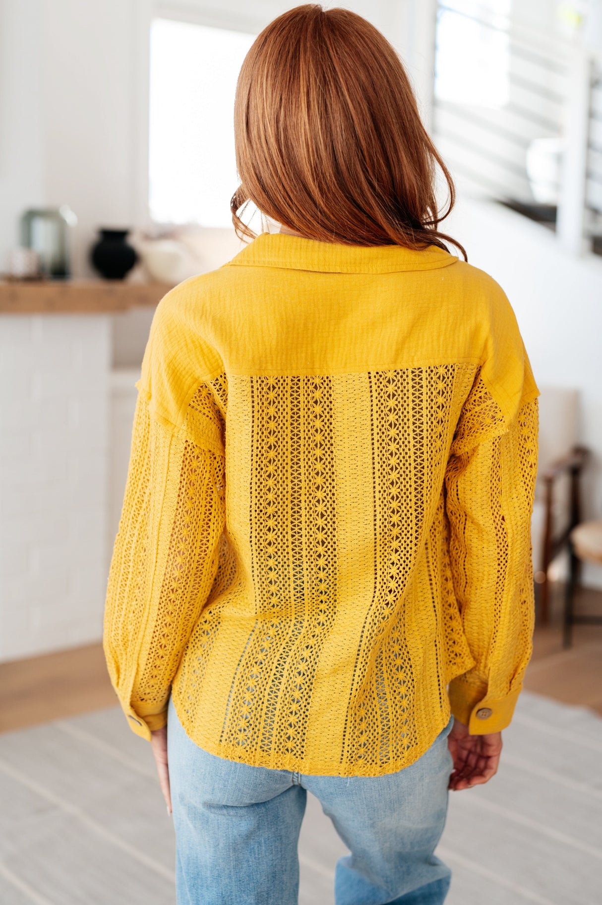 Sweeter Than Nectar Lace Button Down in Honey - Liarian Unlimited Boutique