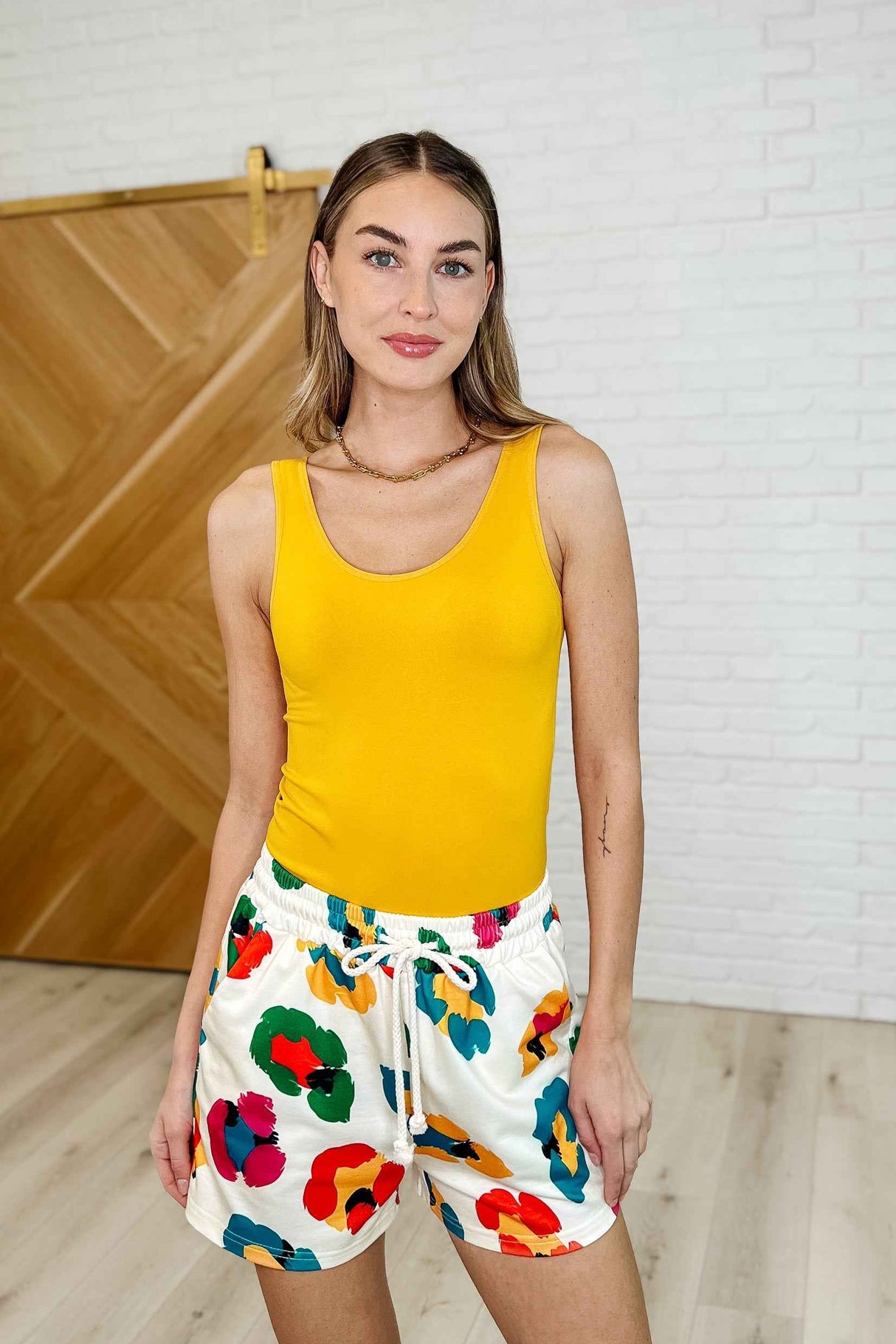 The Basics Reversible Longline Tank in Mustard - Liarian Unlimited Boutique