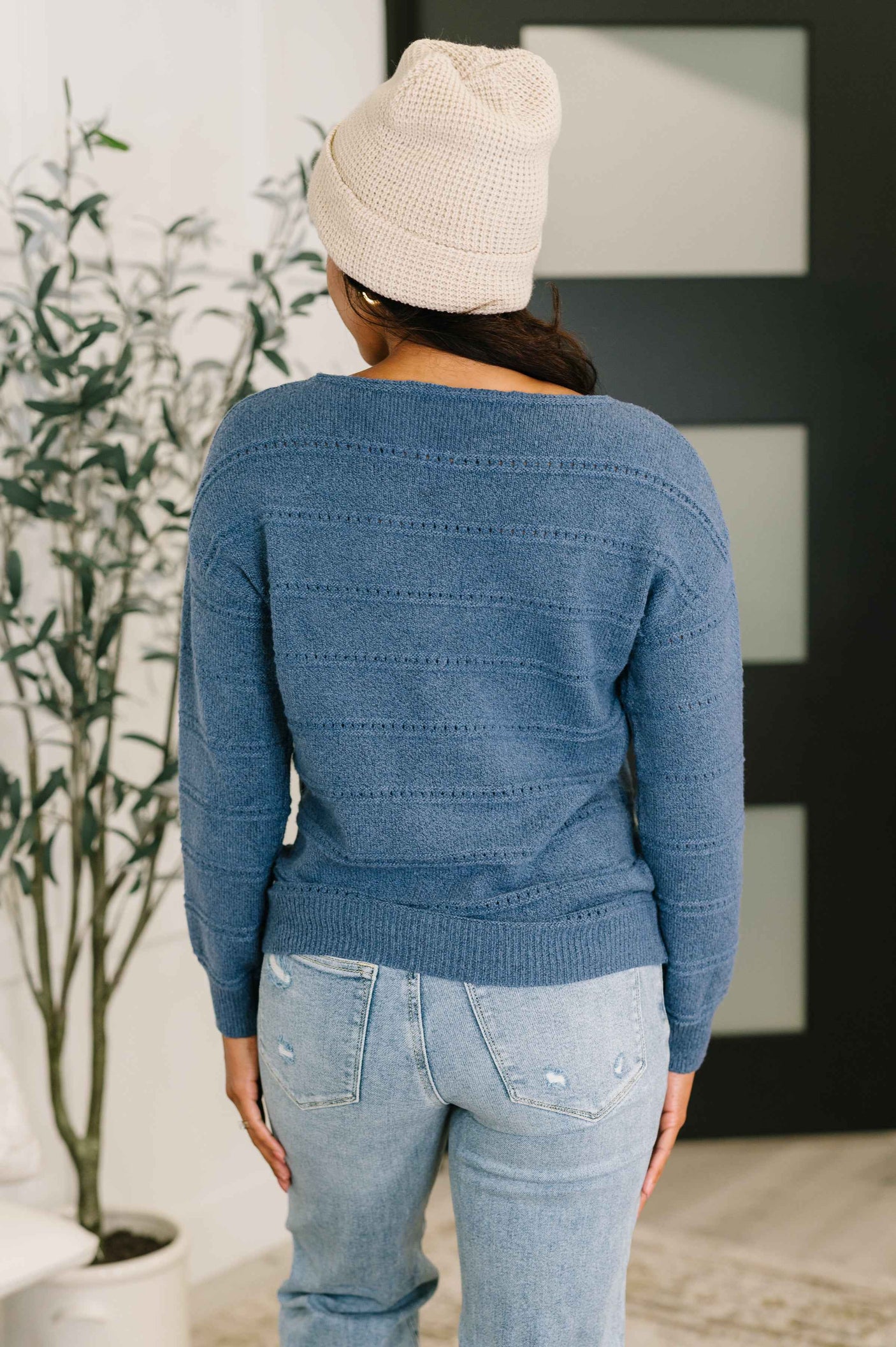 Take My Time Boatneck Textured Long Sleeve