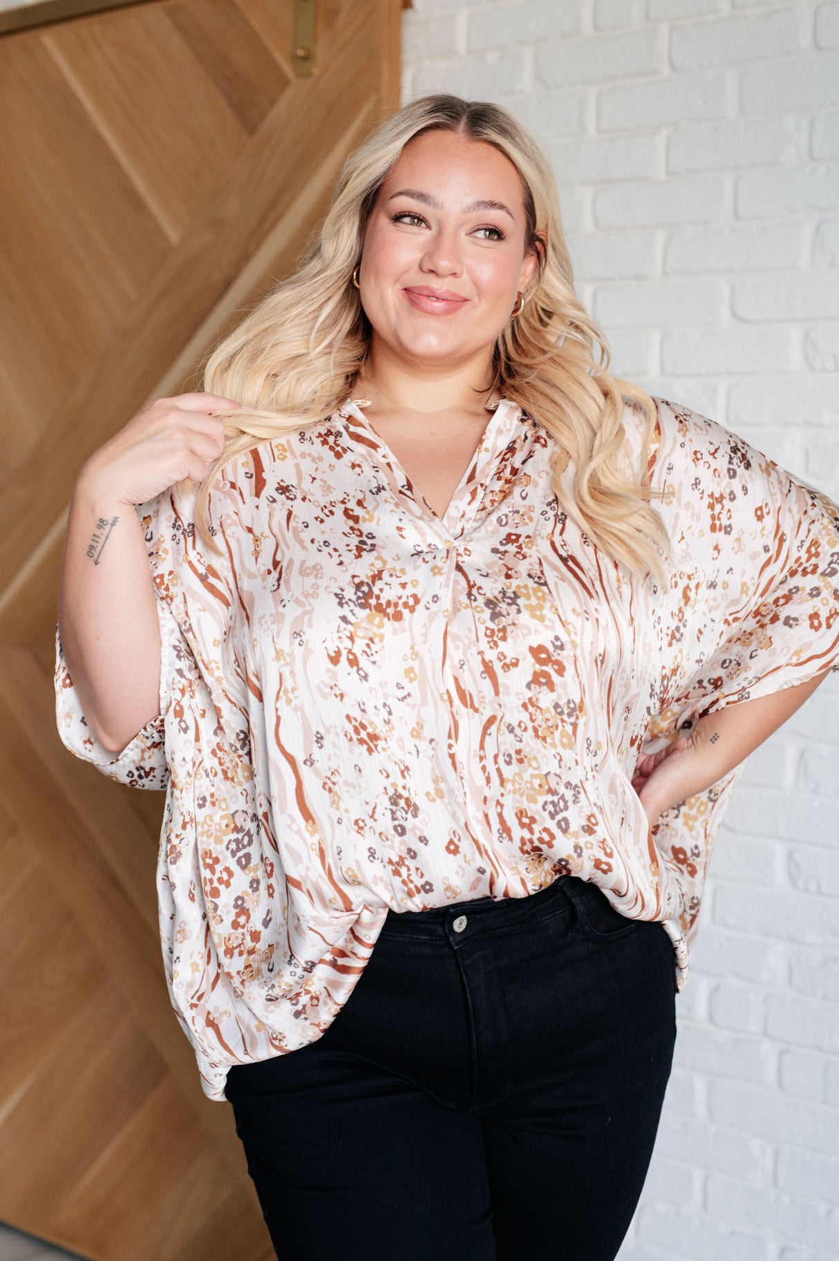 Take a Chance Mixed Print Top - Liarian Unlimited Boutique