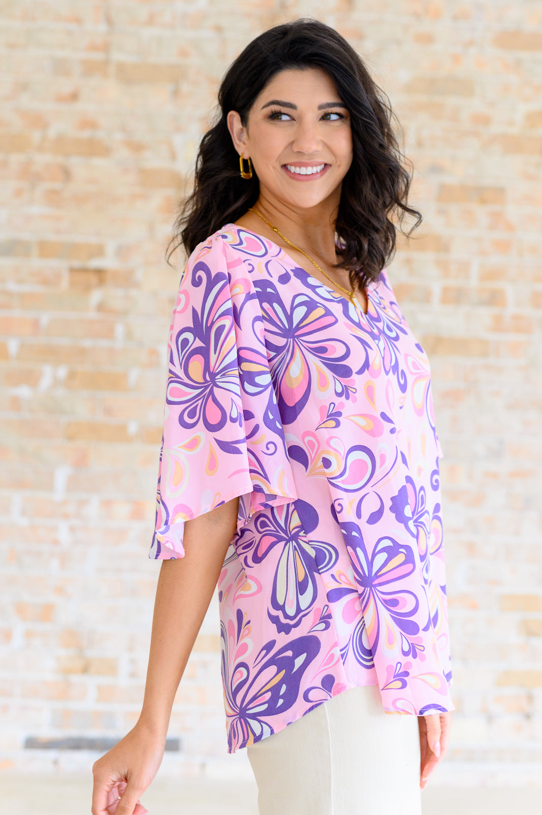 Top Tropics con cuello en V en varios tonos rubor