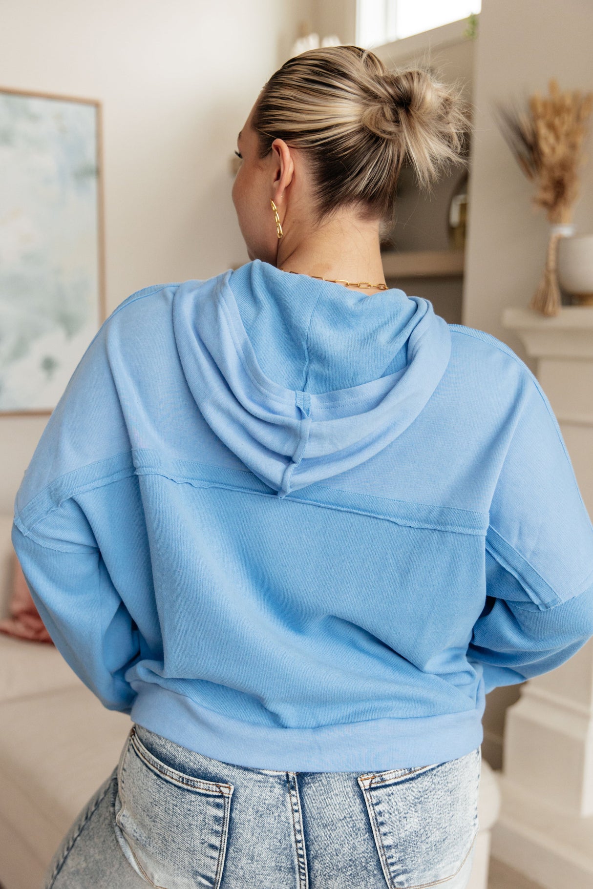 Sudadera con capucha Heartthrob retro en color cielo