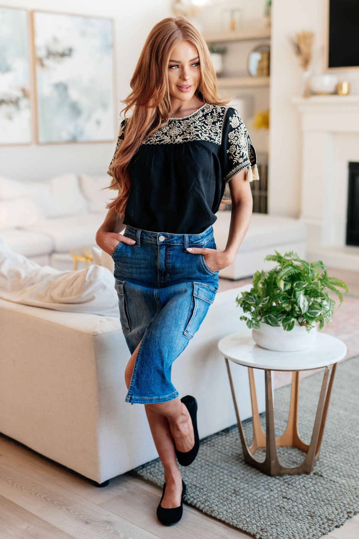 Try Again Embroidered Top - Liarian Unlimited Boutique