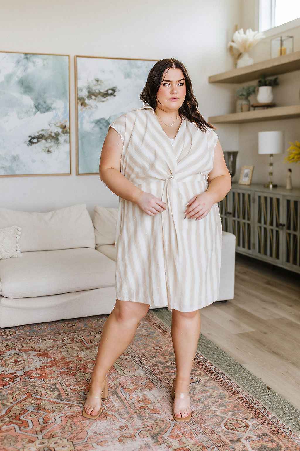Twisted and Tailored Striped Dress - Liarian Unlimited Boutique