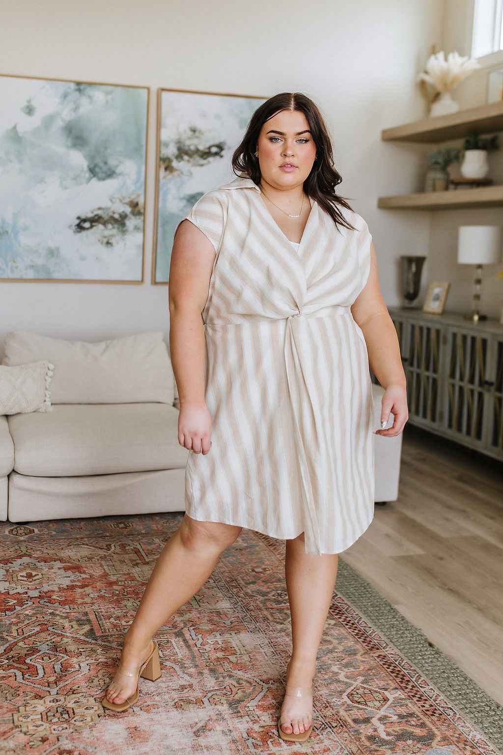 Twisted and Tailored Striped Dress - Liarian Unlimited Boutique