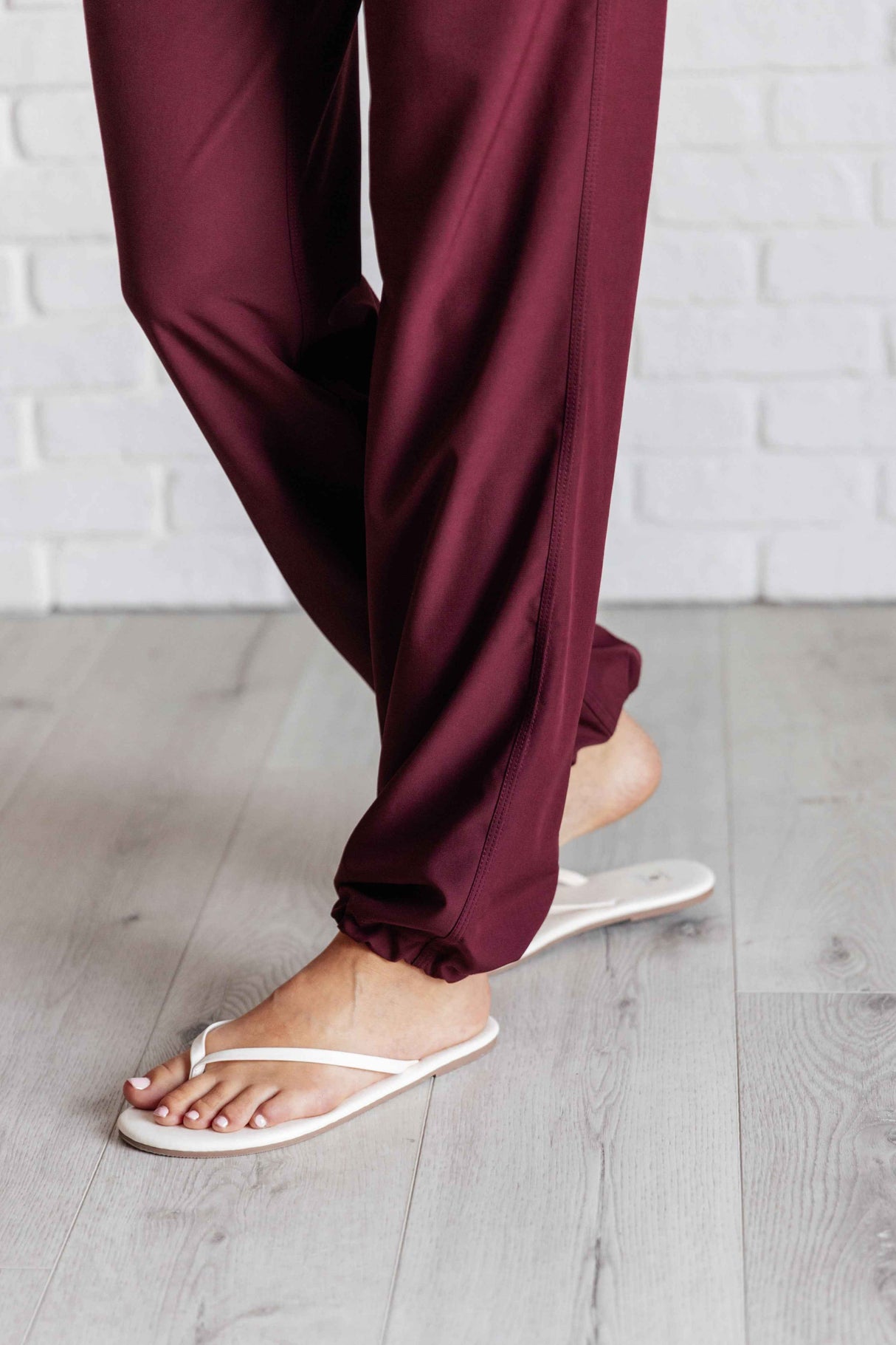 Runner's High Drawstring Joggers in Red Merlot - Liarian Unlimited Boutique
