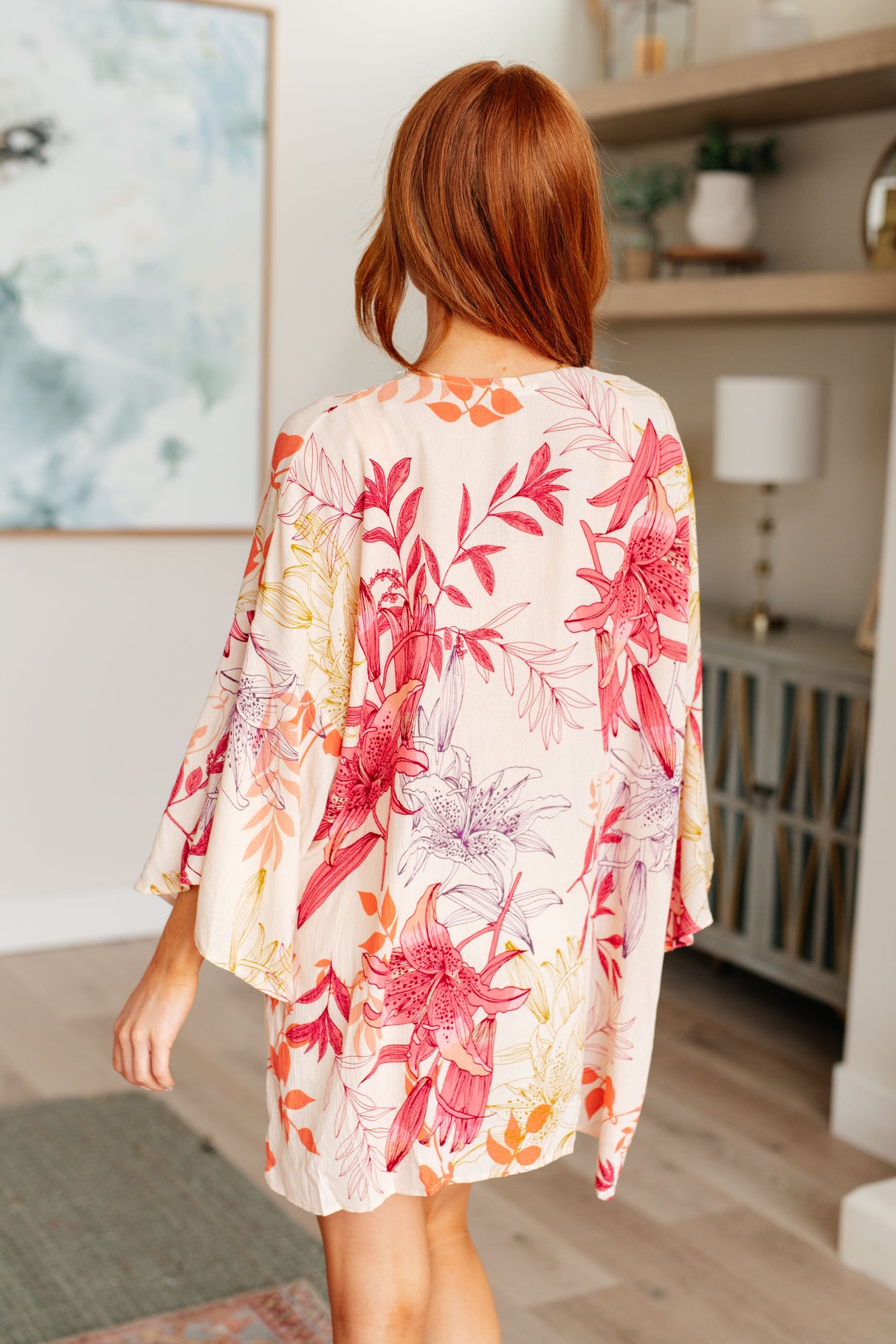 Kimono de manga acampanada para temporada de vacaciones