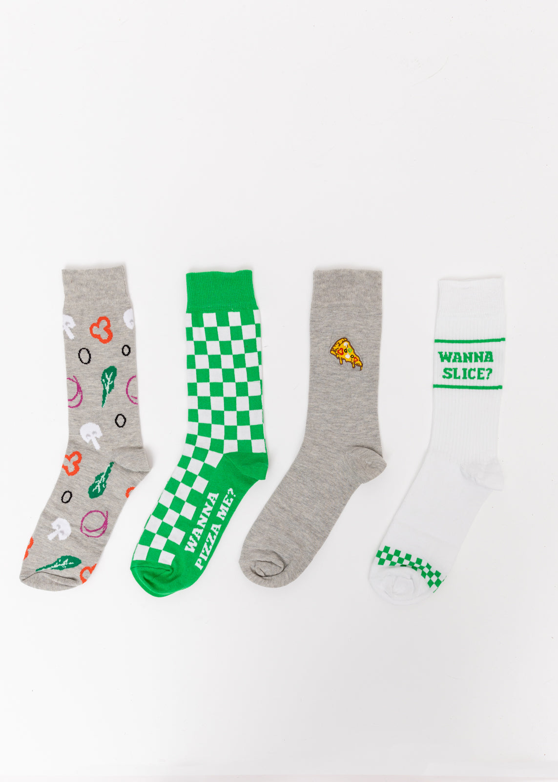 Juego de calcetines con diseño de pizza vegetariana
