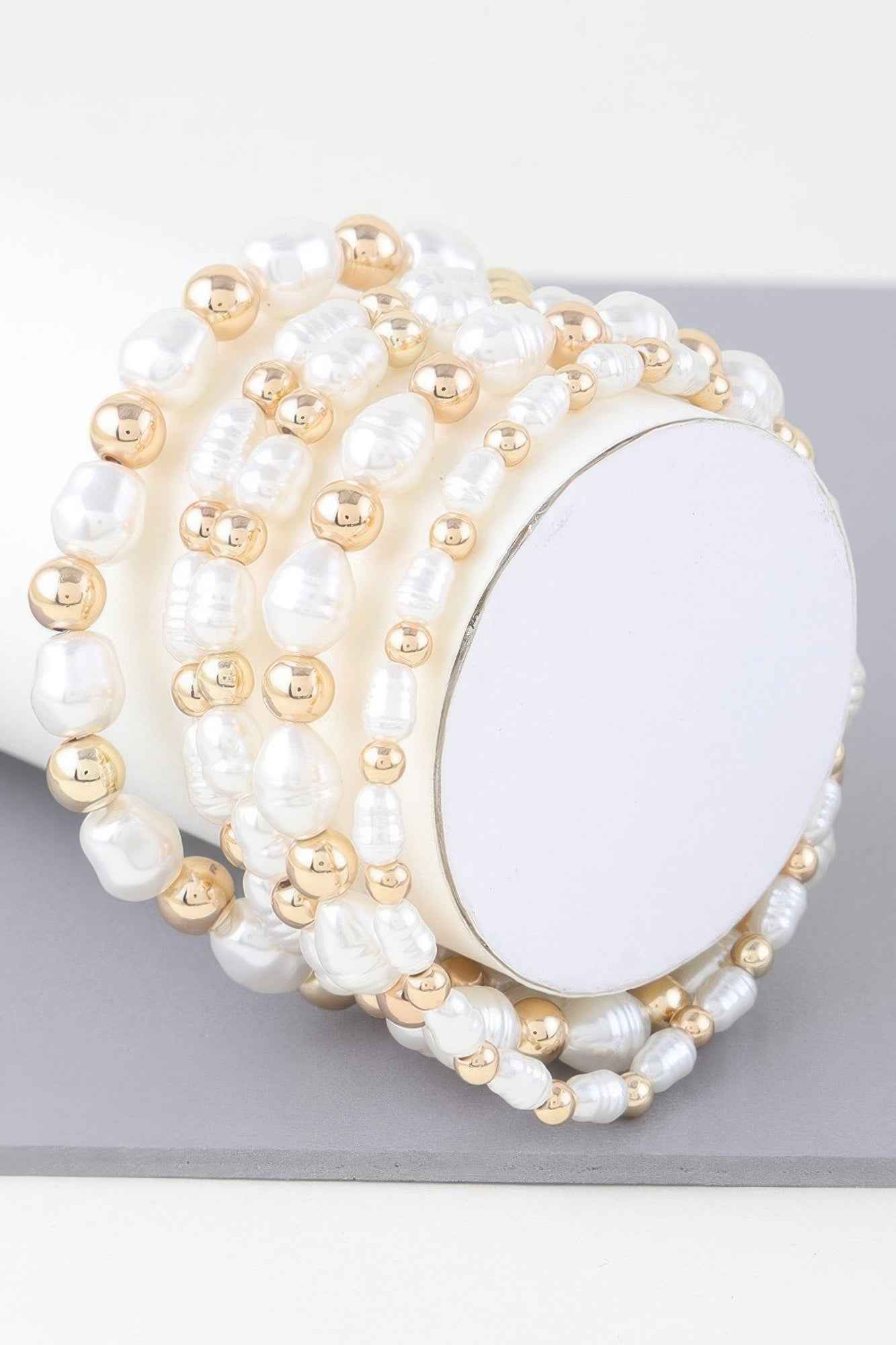 Ribbed Pearl Beaded Bracelet