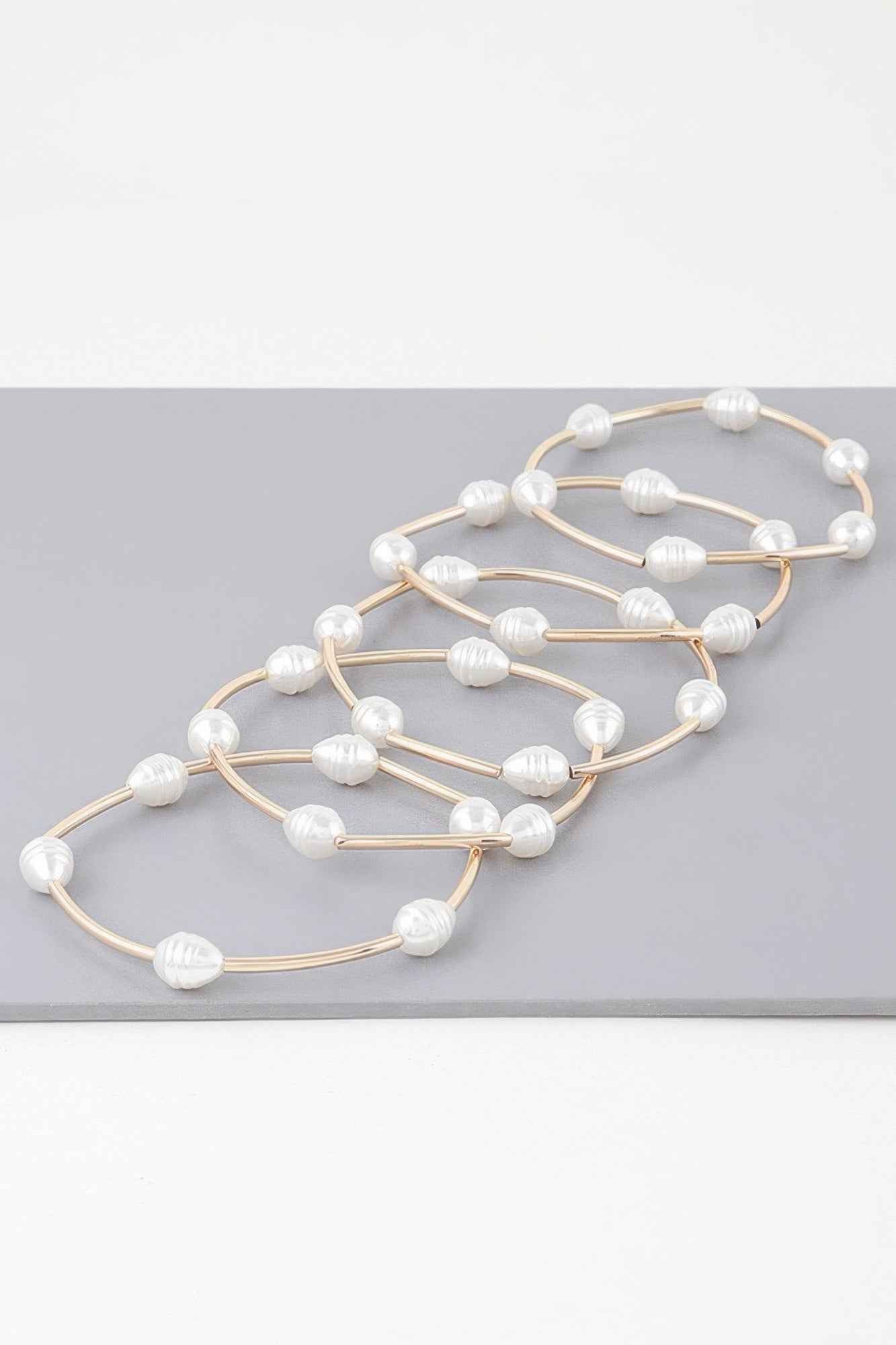 Multi Pearl Shell Tube Bracelet