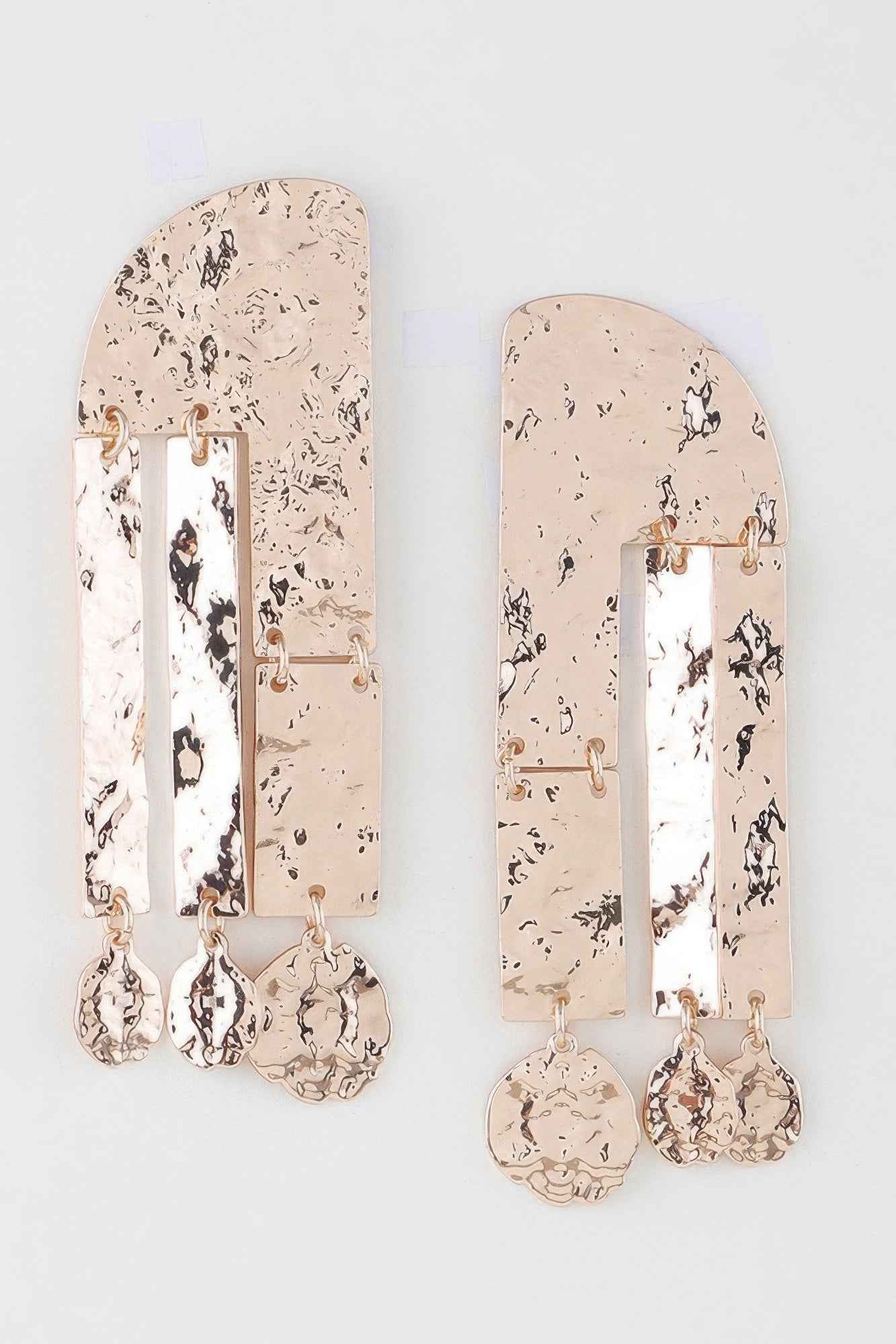 Shiny Hammered Drop Earrings