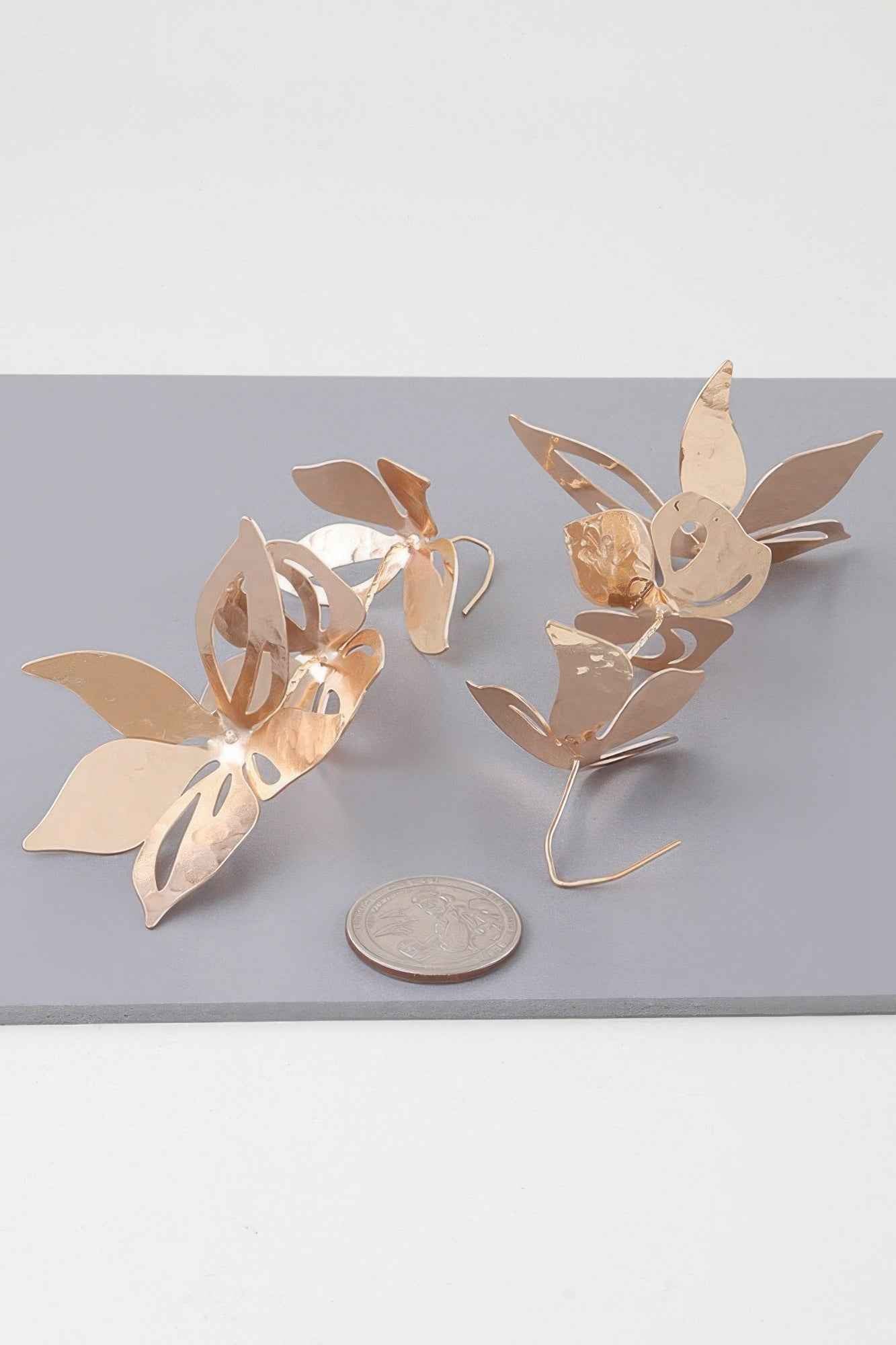 Triple Delicate Flower Drop Earrings