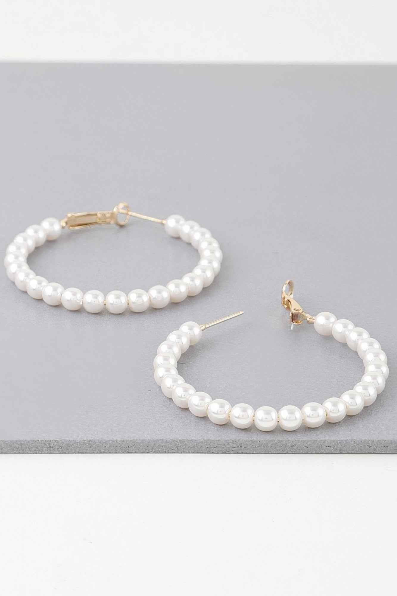 Multi Pearl Hoop Earrings