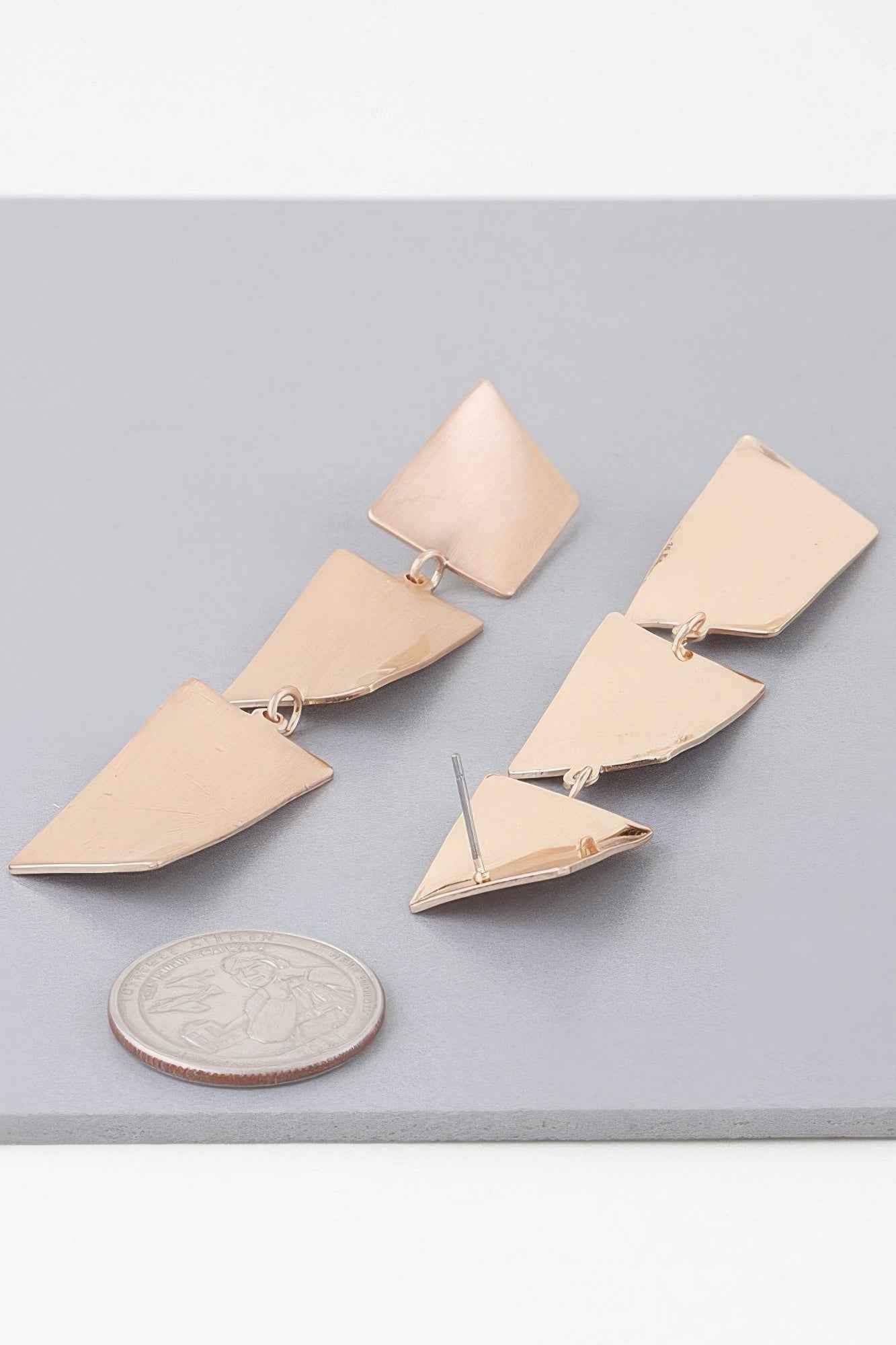 Triple Geometric Drop Earrings