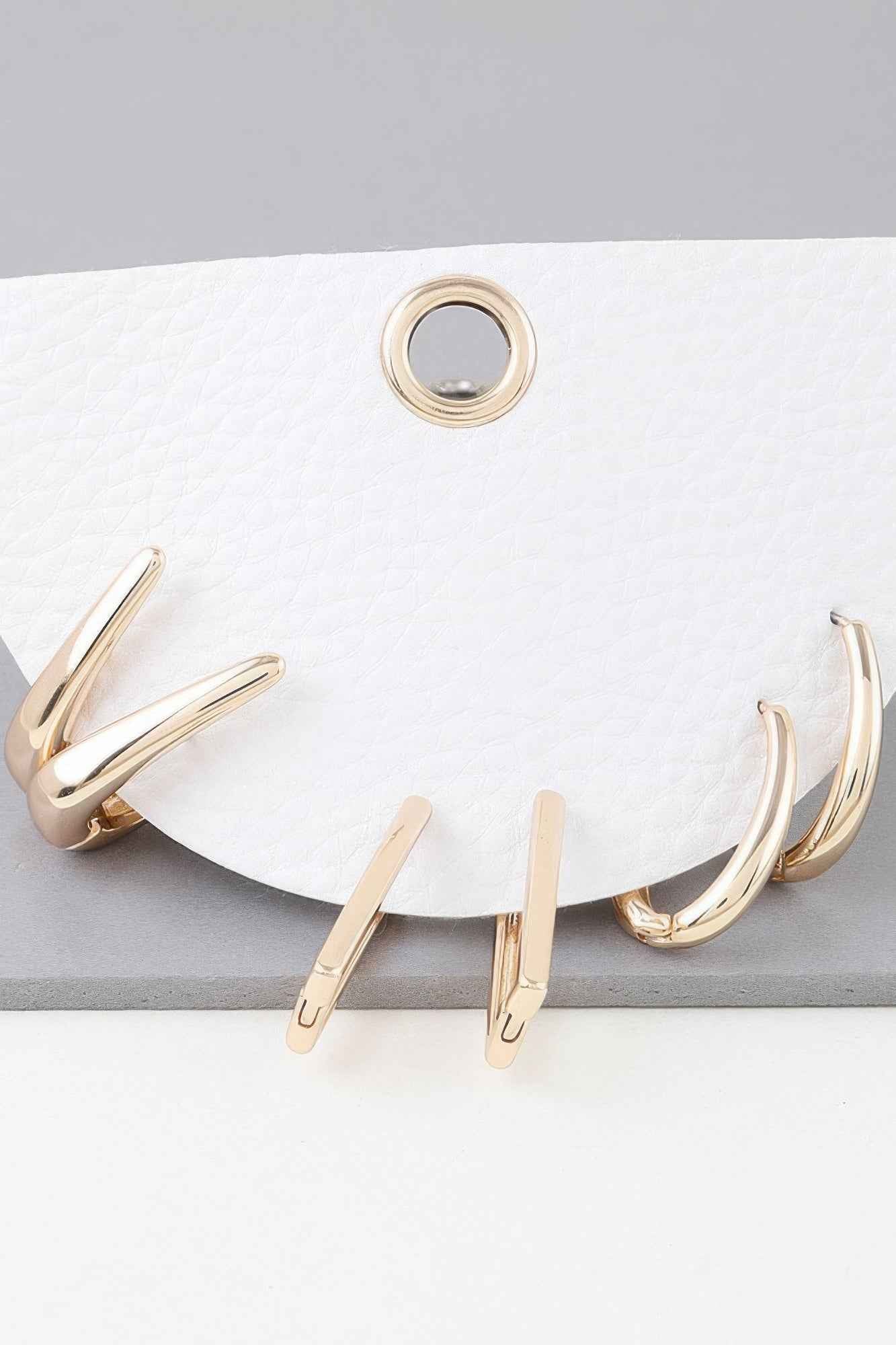 Multi Shiny Modern Hoop Earrings Set