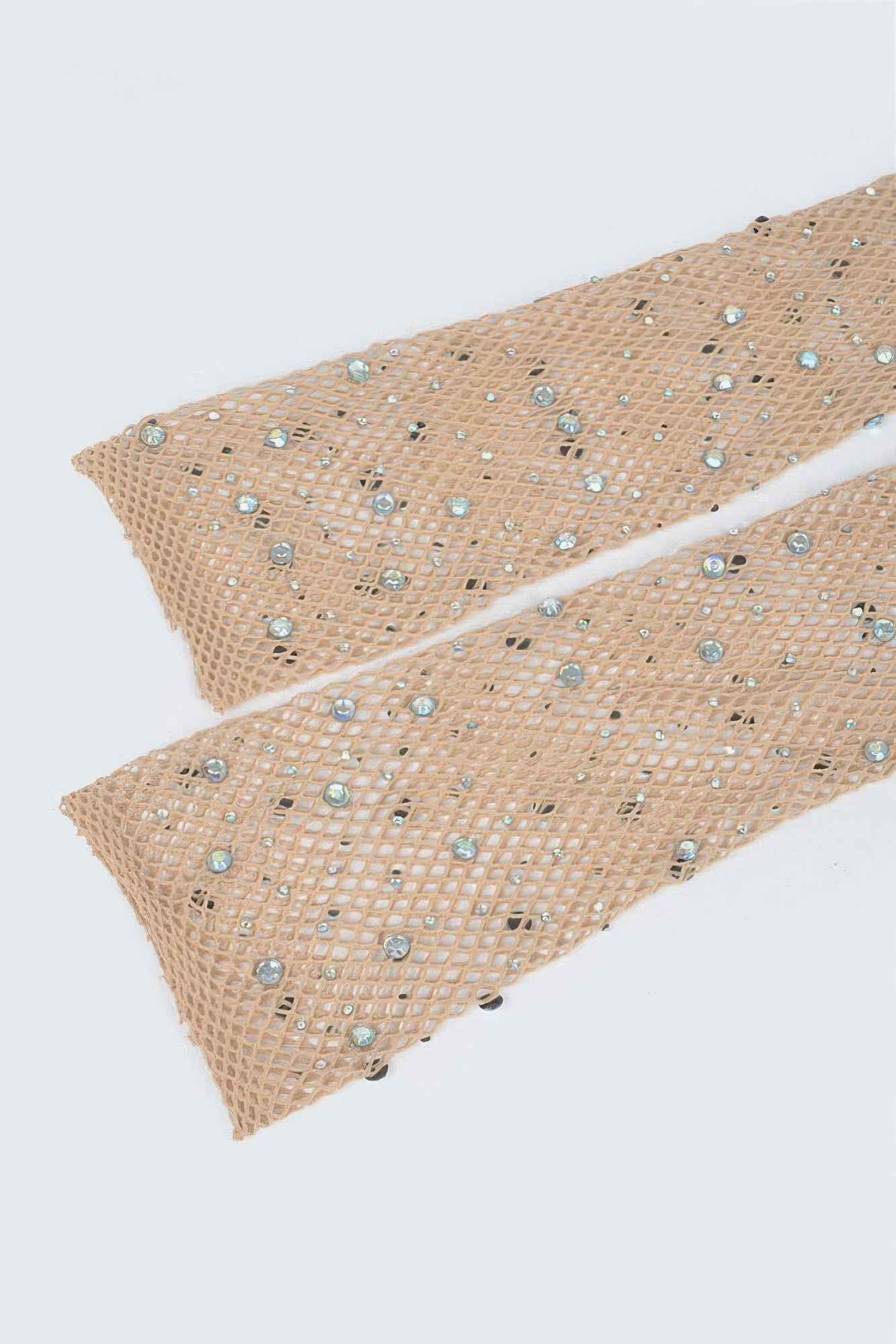 Rhinestone Mesh Long Gloves