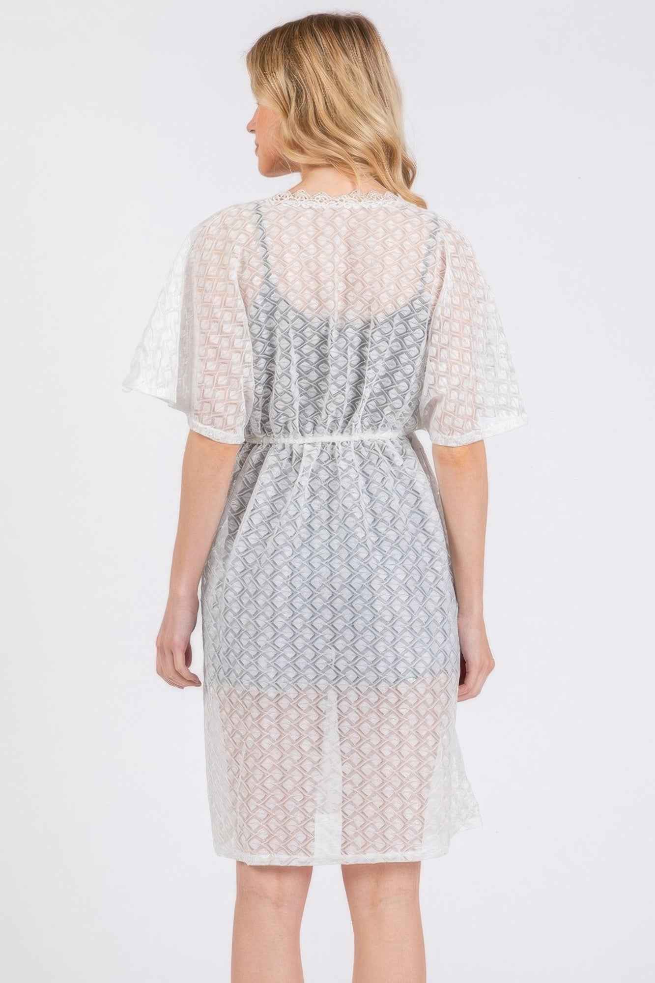 V-neck Detailed Crochet Lace Cover Up