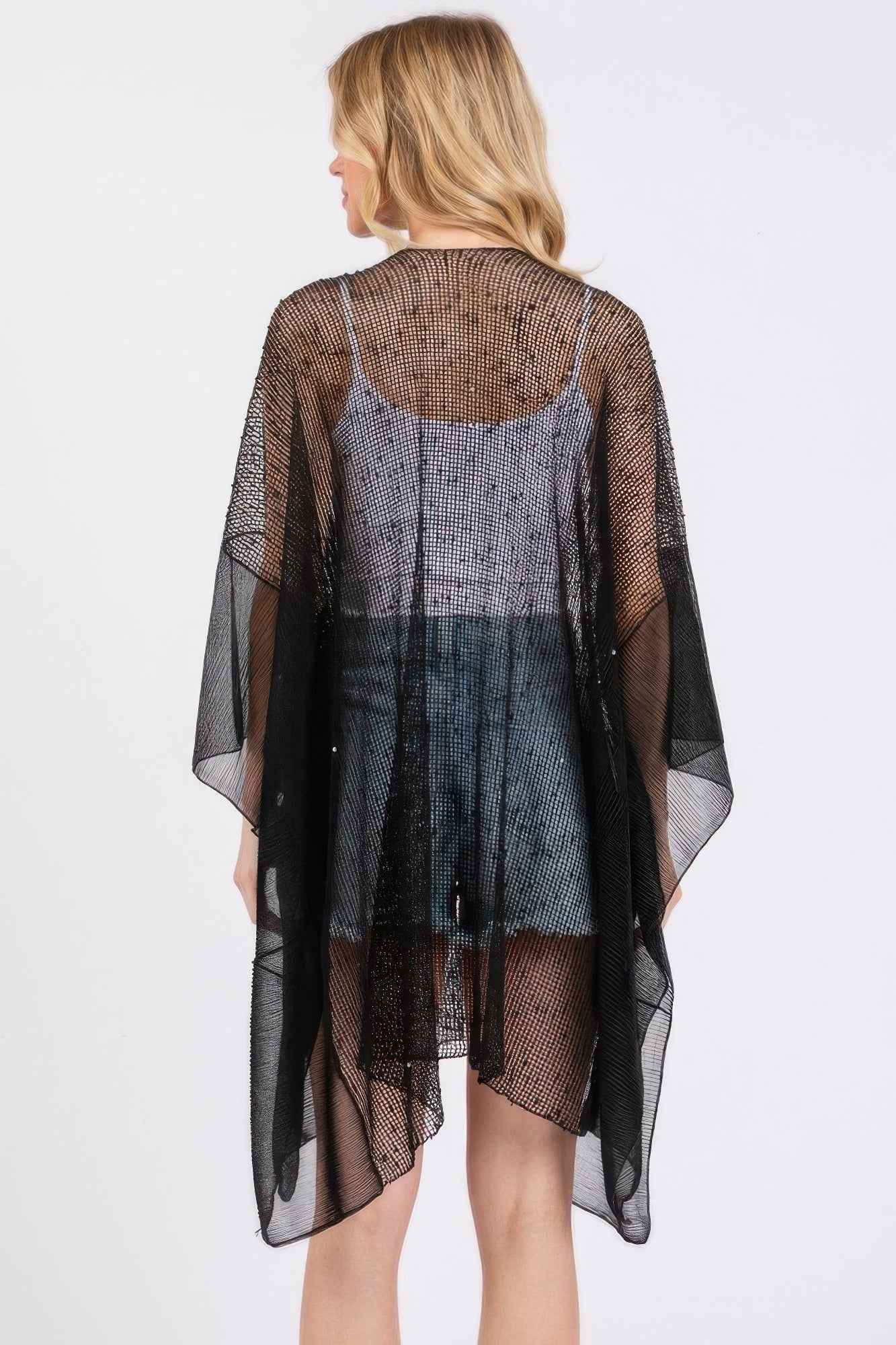 Embellished Sequin Mesh Cover Up