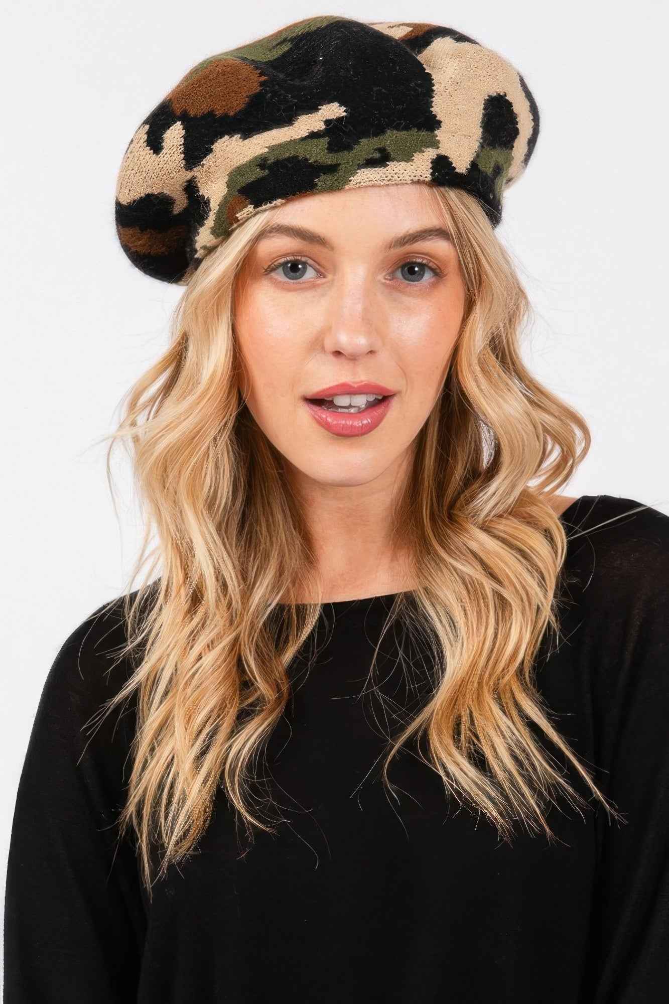 Camo Knit Beret