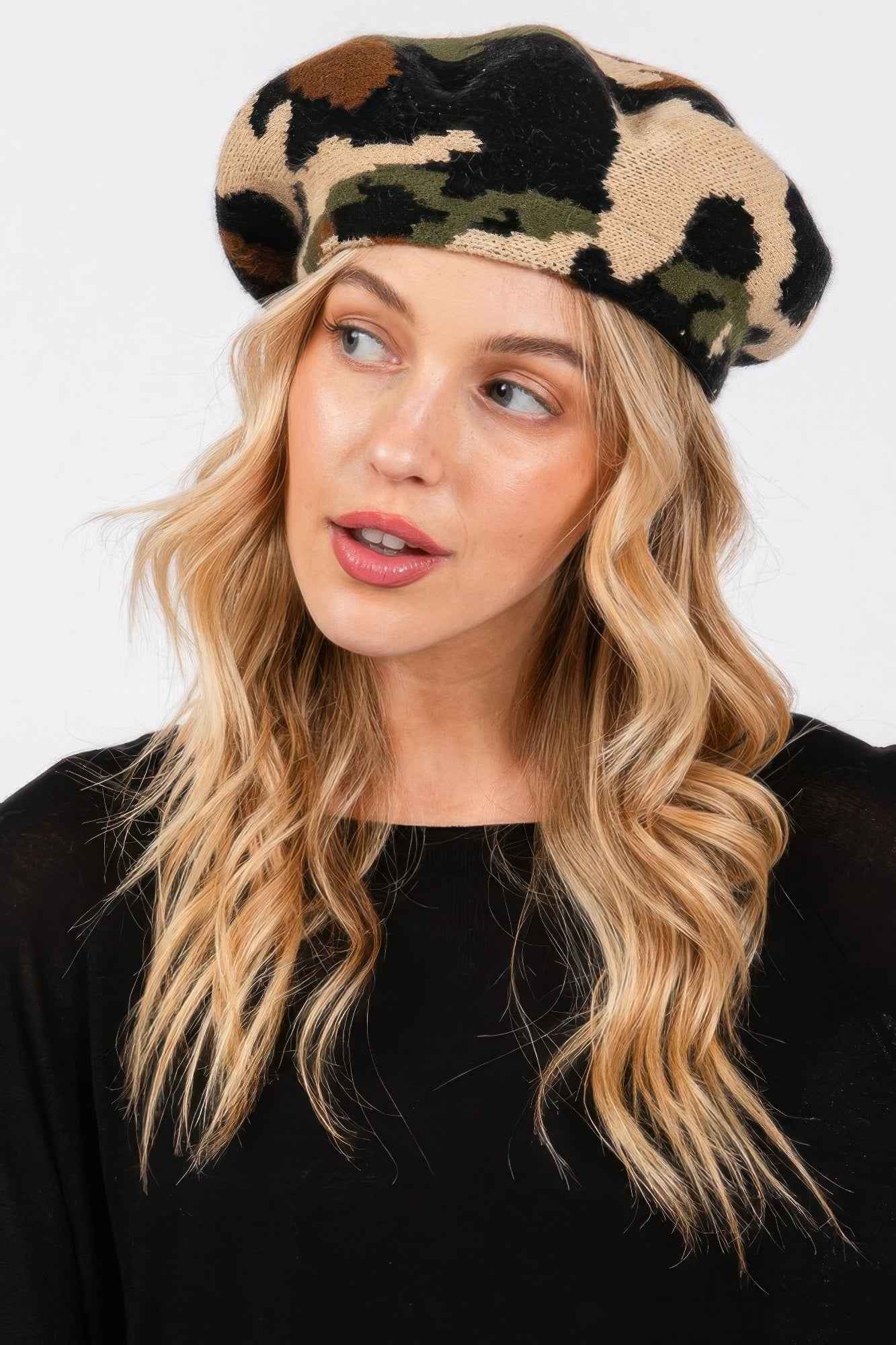 Camo Knit Beret