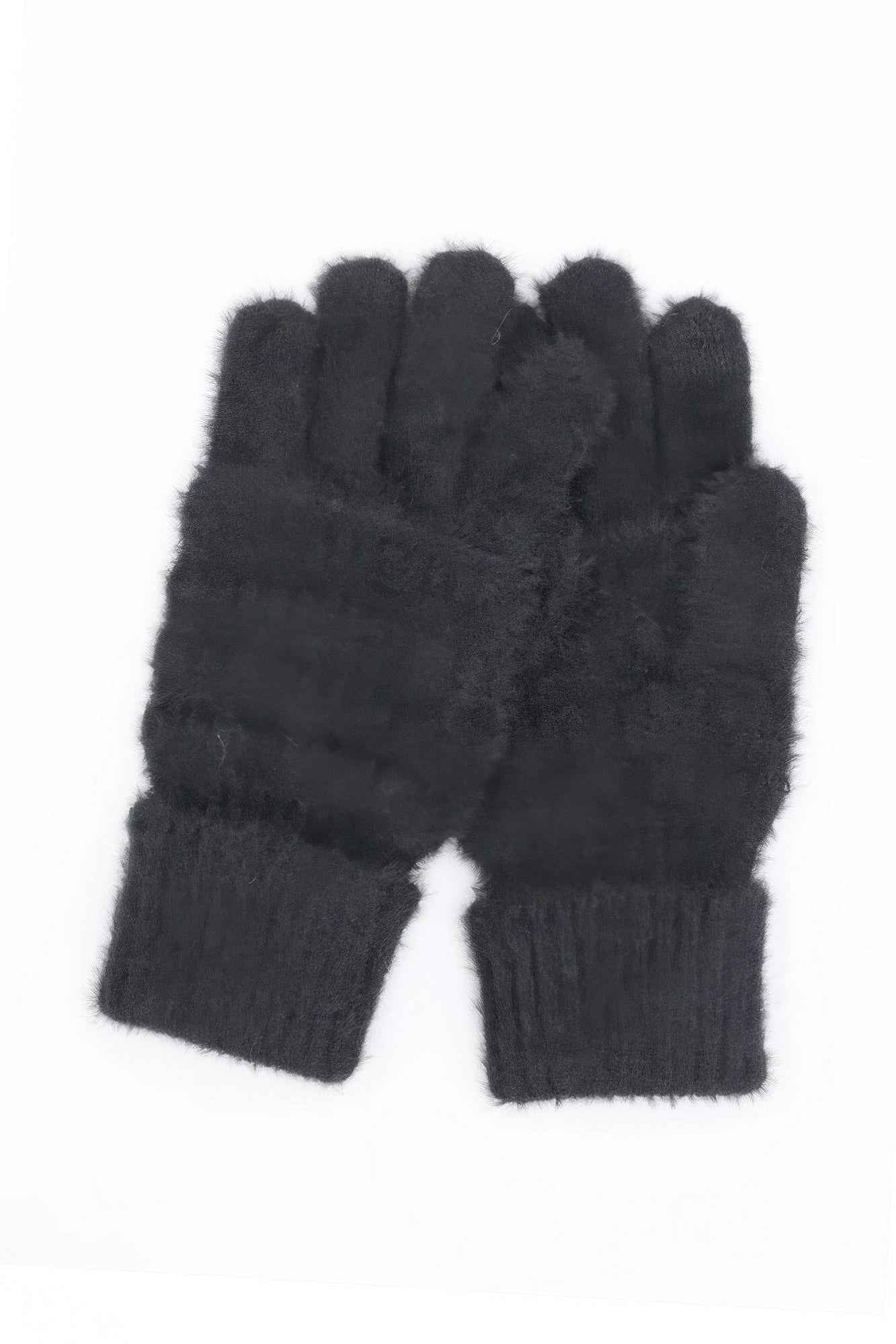 Fuzzy Cable Knit Smart Touch Gloves