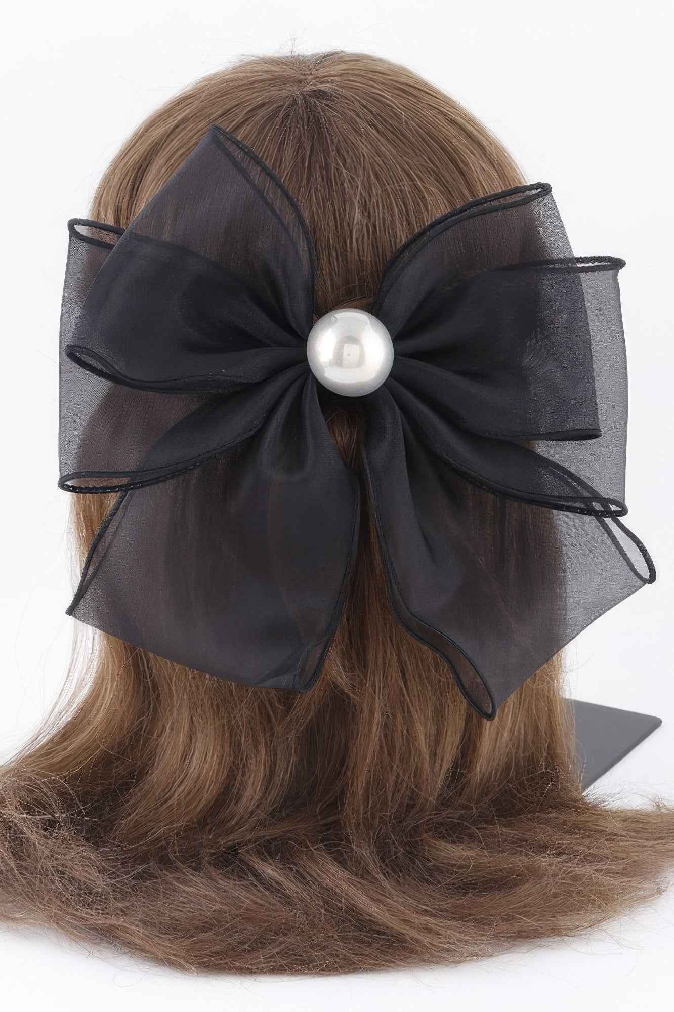 Translucent Pearl Ribbon Hair Clip