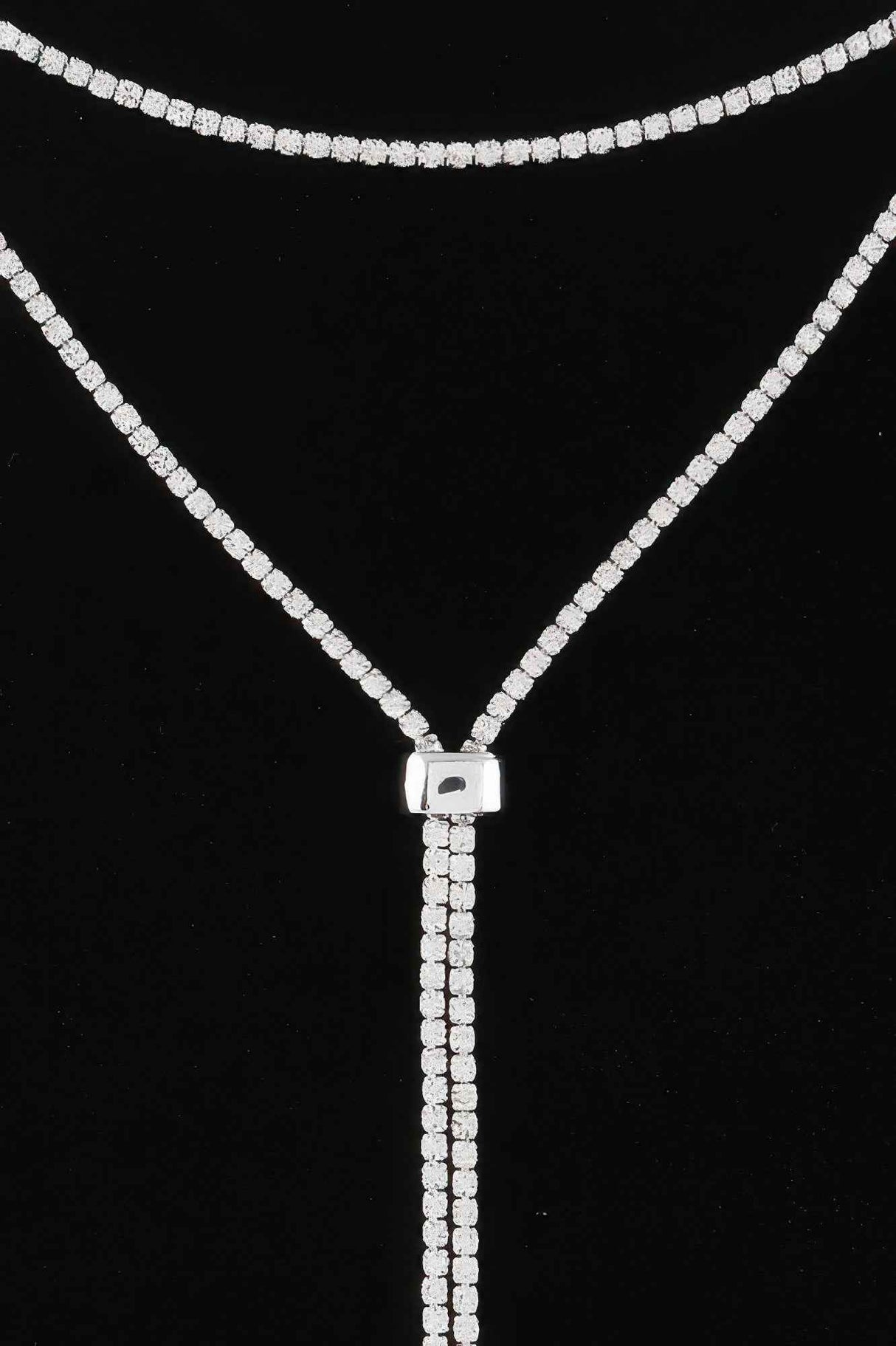 Jeweled Rhinestone Choker Drop Necklace