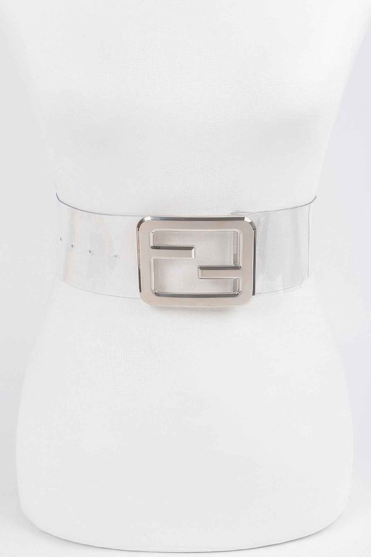 Metal Buckle Clear Belt