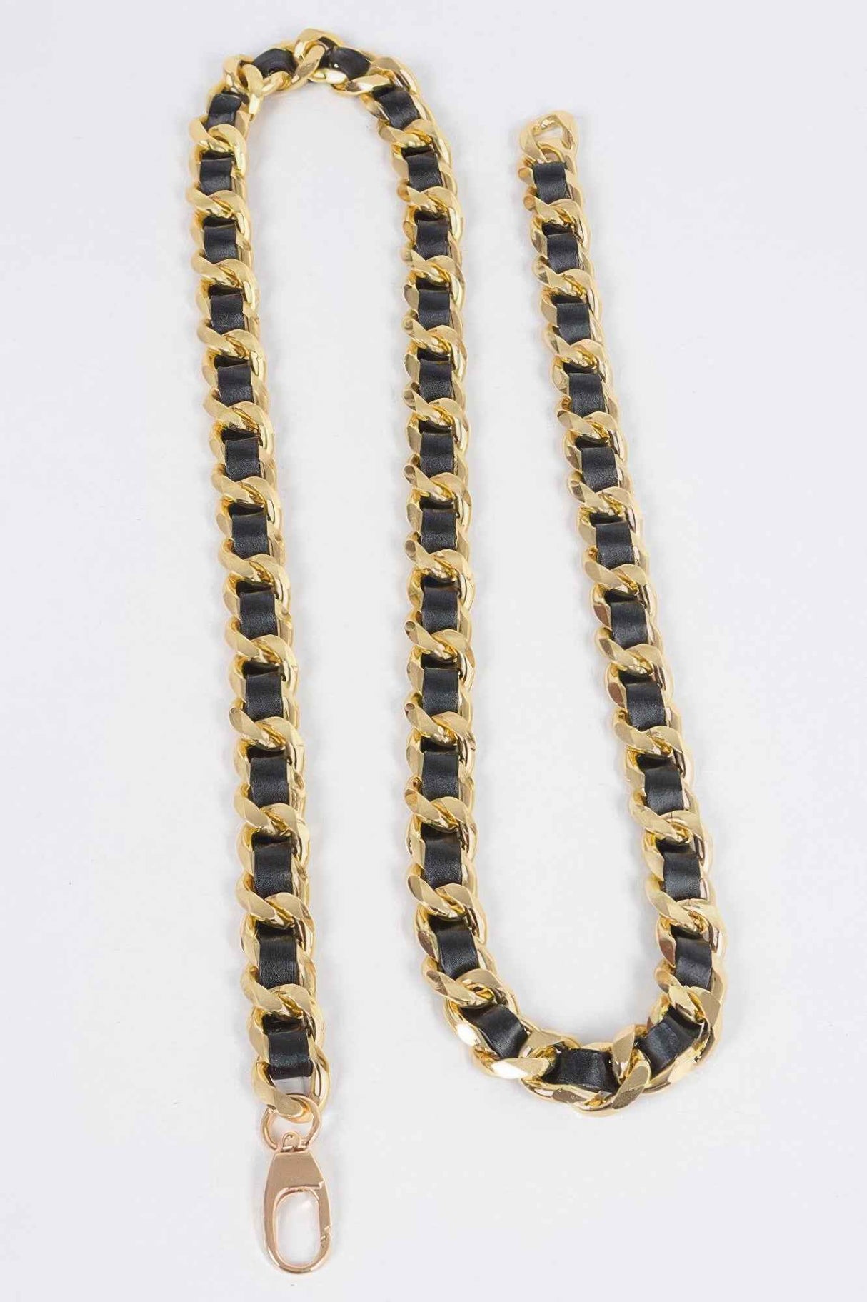 Faux Leather Oversized Chain Belt