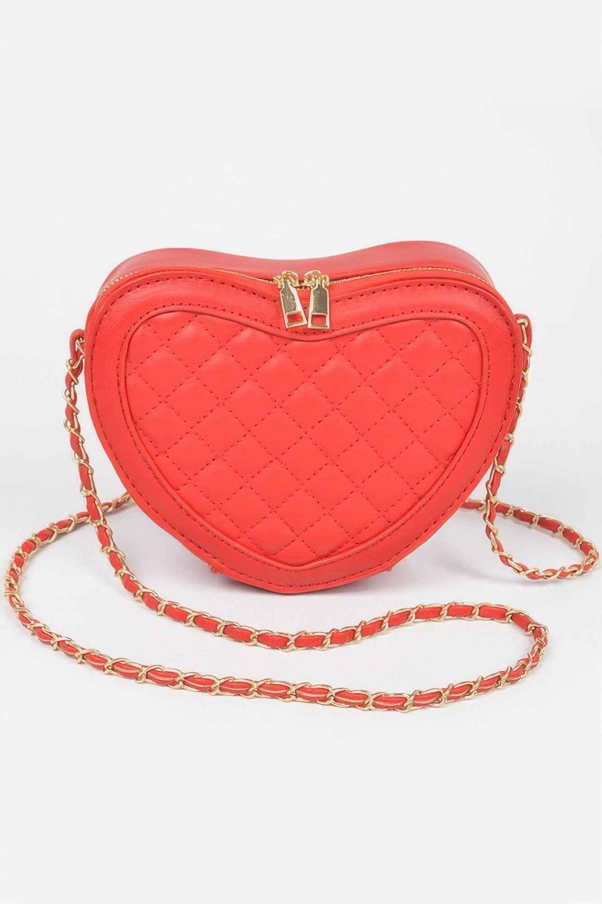 Quilted Heart Shape Crossbody Bag