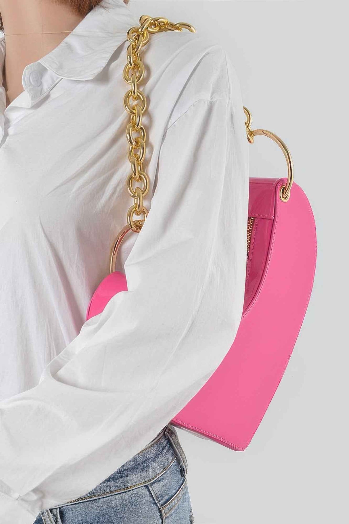 Heart Shape Oversized Handle Clutch