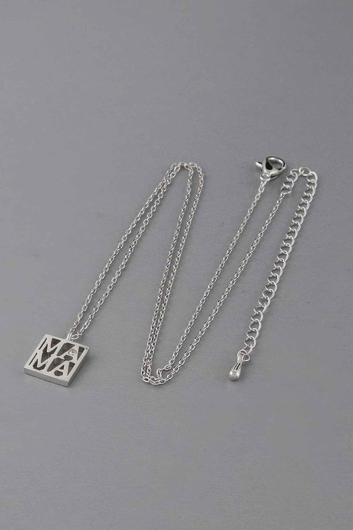 Mama Script Box Necklace