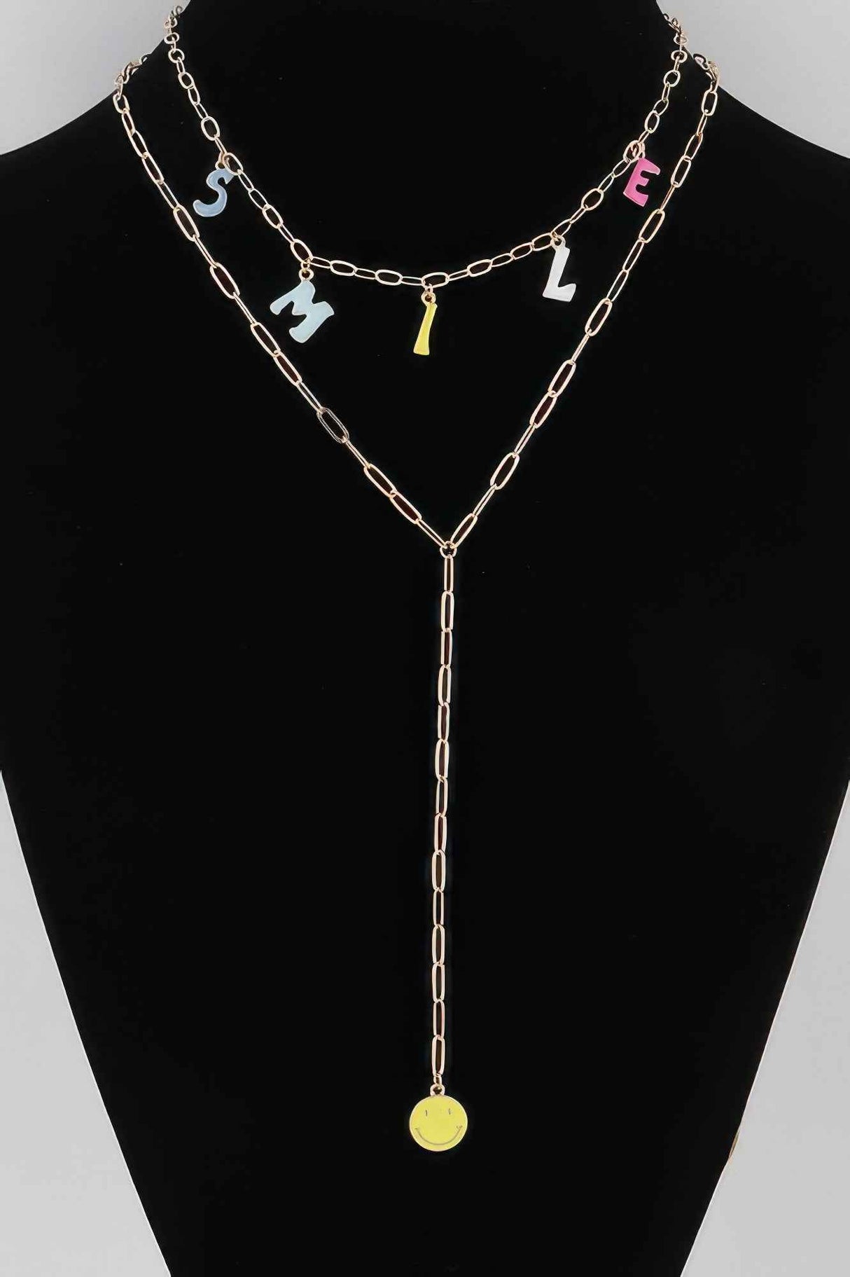 Smile Chain Drop Necklace