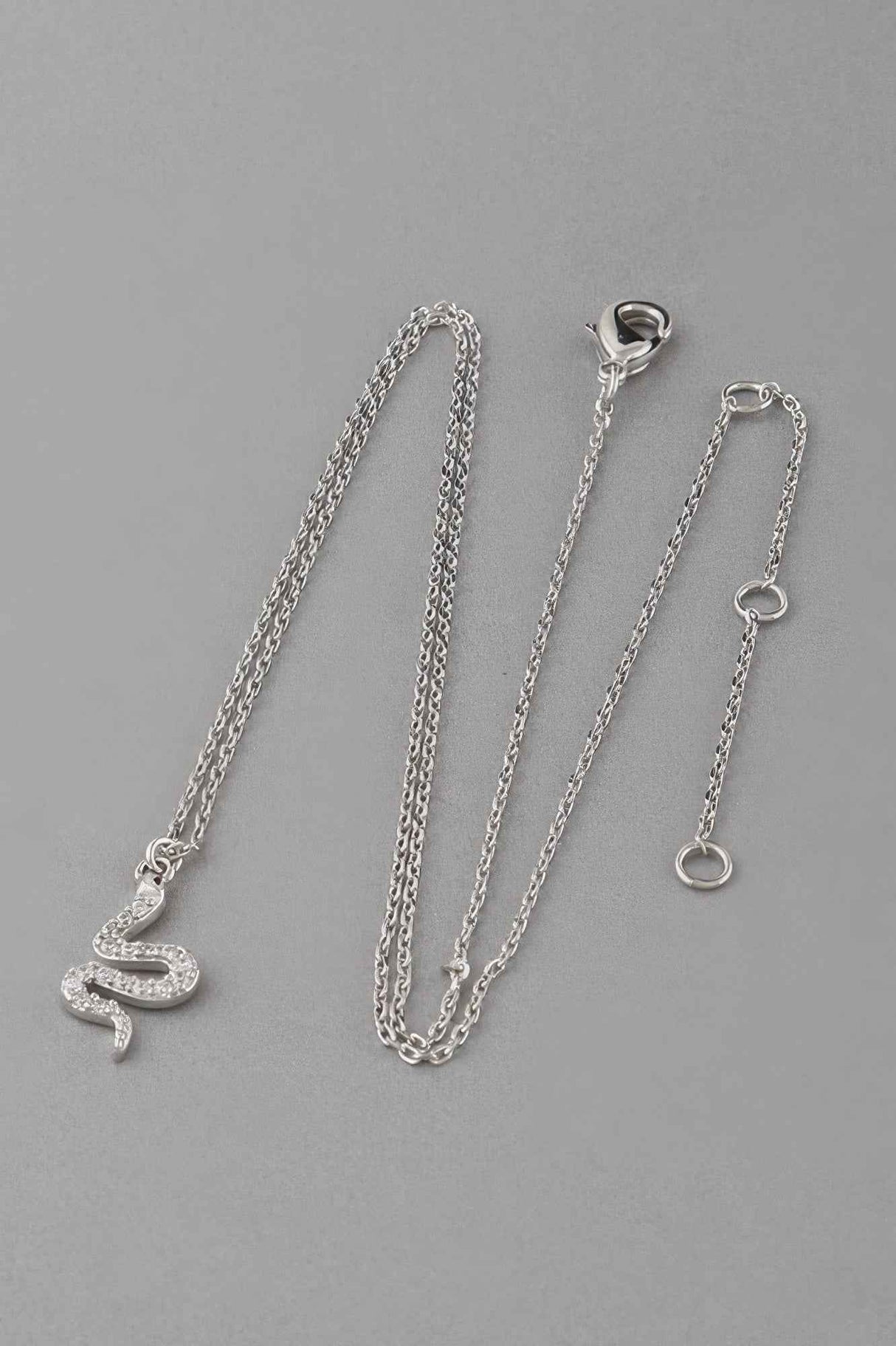 Rhinestone Snake Pendant Necklace