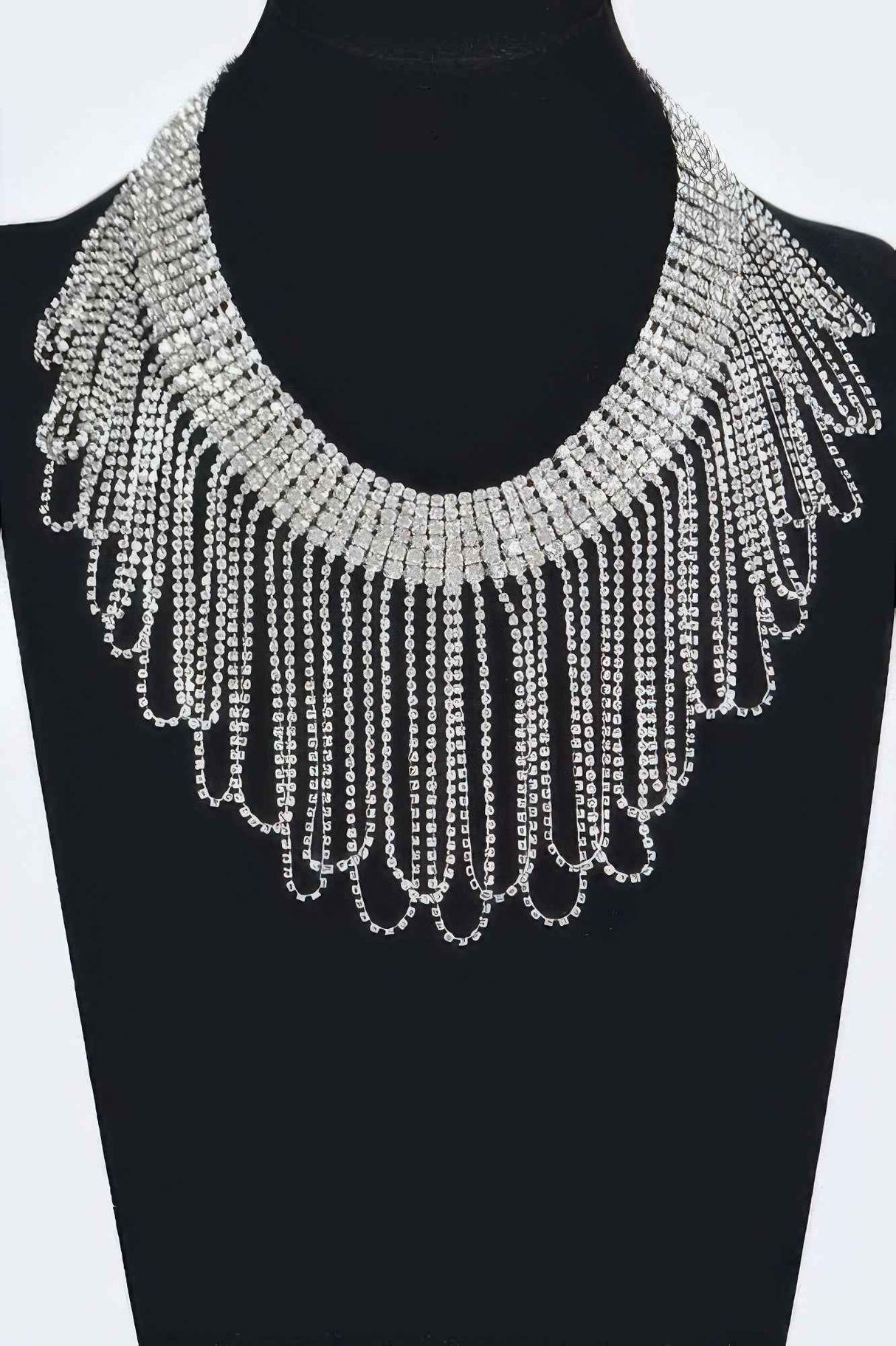 Rhinestone Fringe Necklace