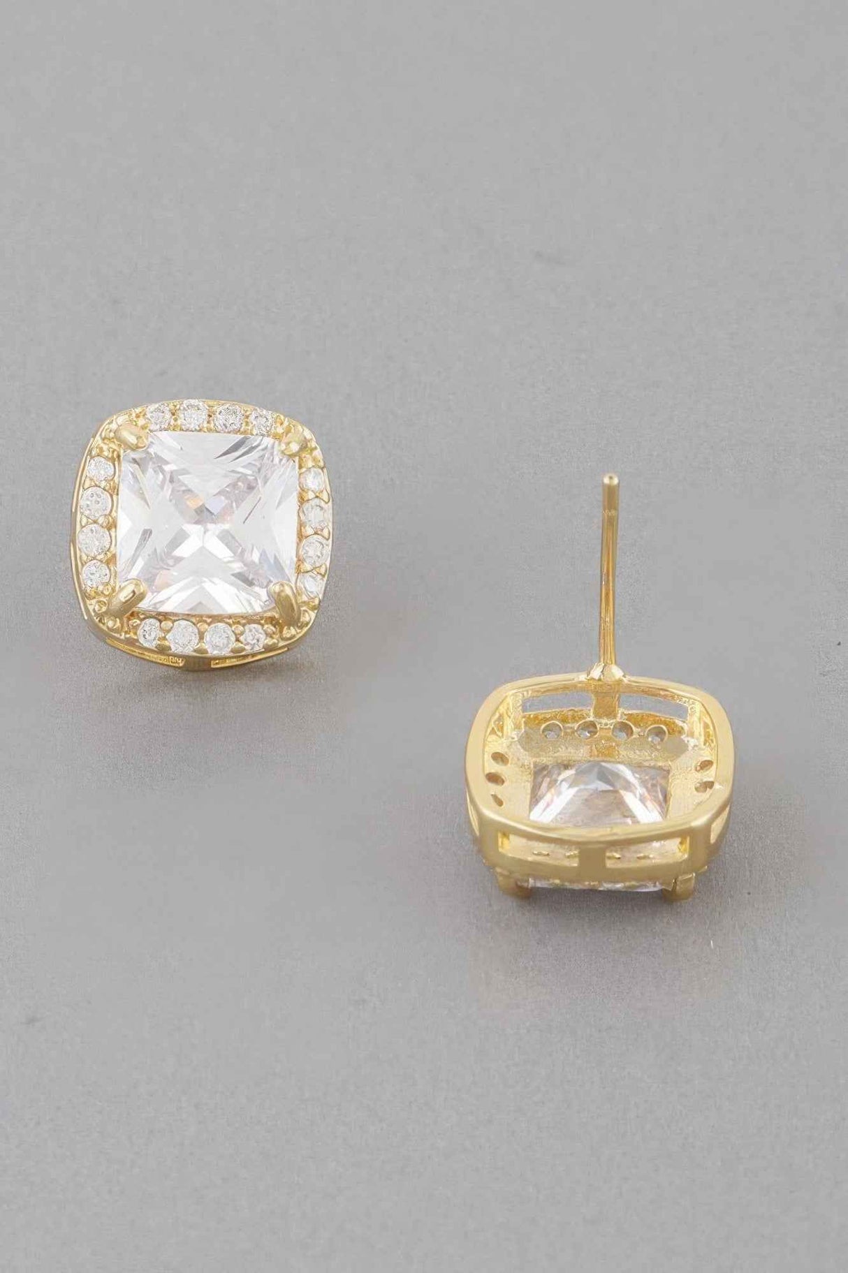 Embedded Cubic Rhinestone Stud Earrings