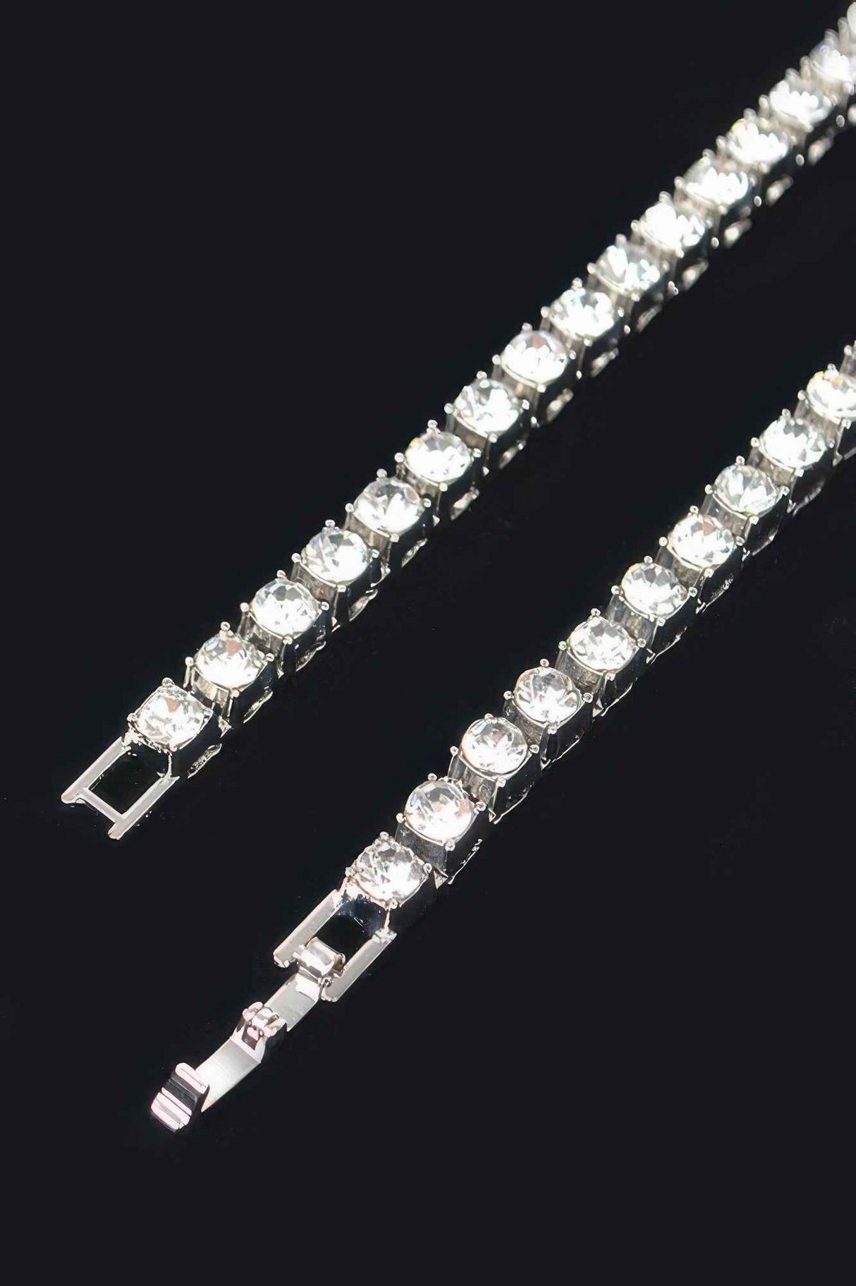 Rhinestone Chain Layered Necklace 60cm