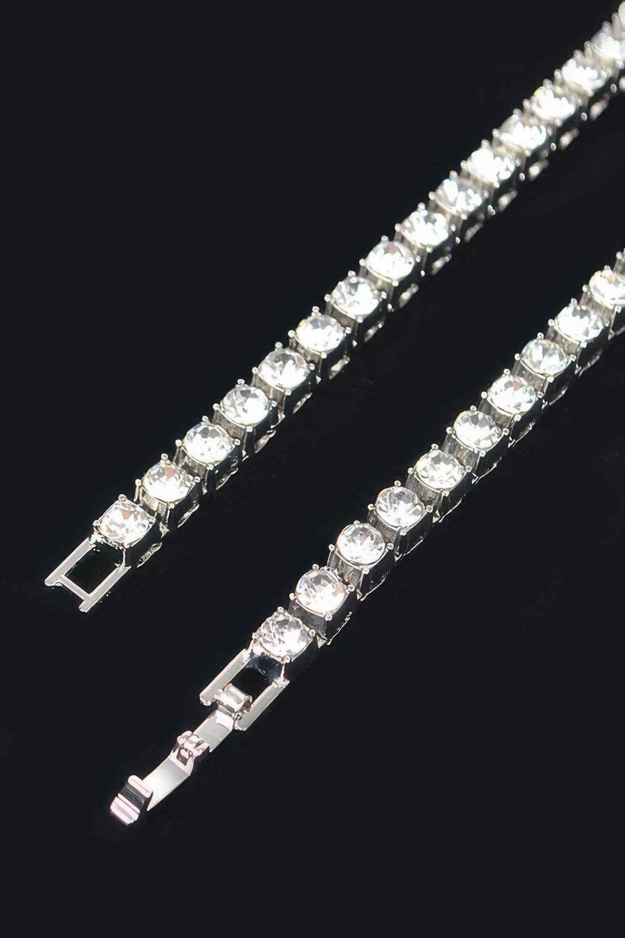 Rhinestone Chain Layered Necklace 45cm