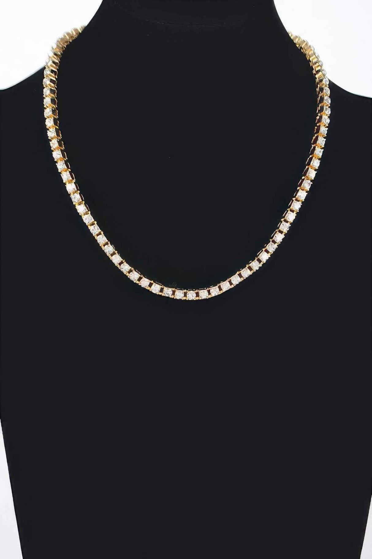 Rhinestone Chain Layered Necklace 45cm