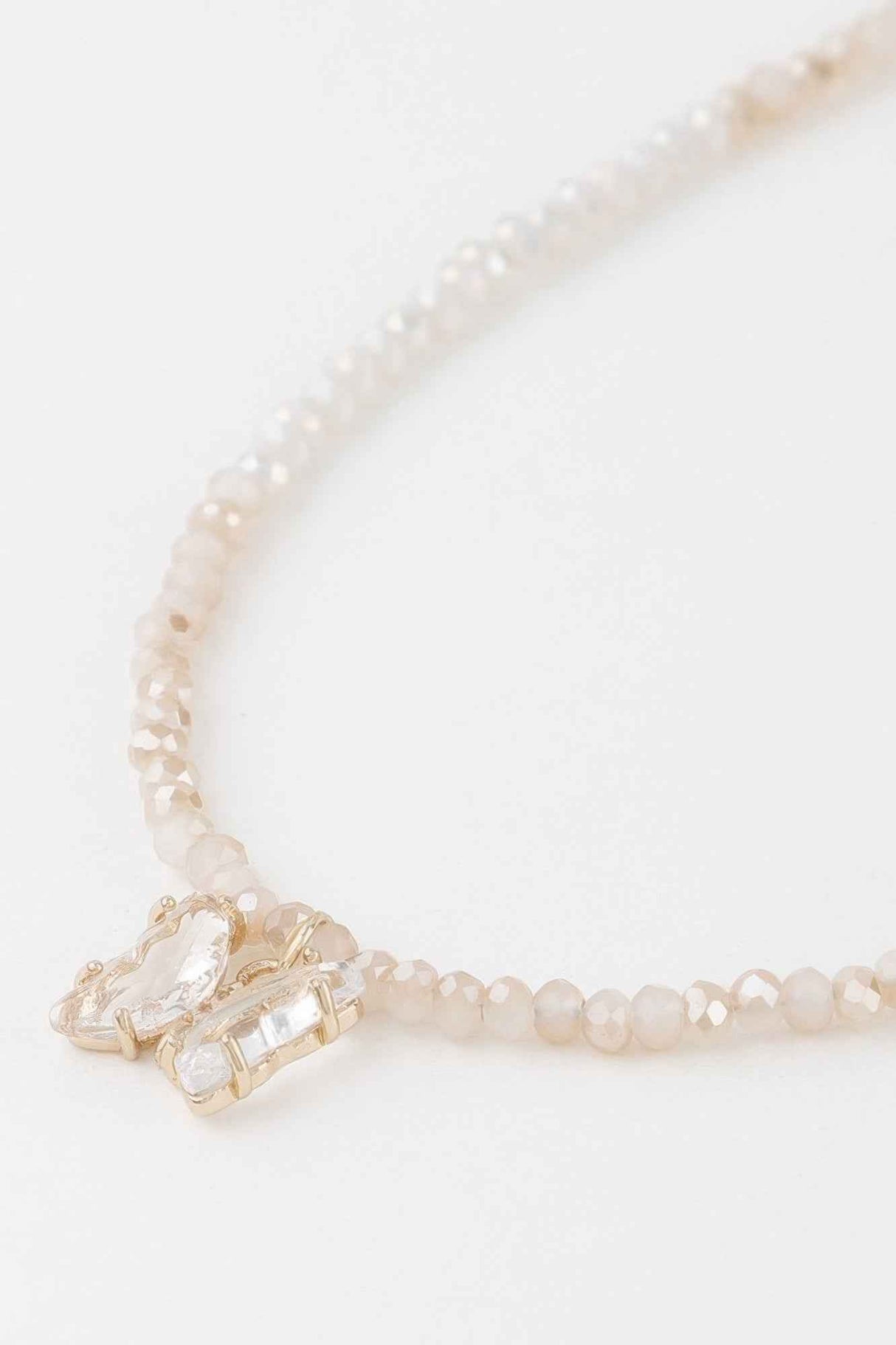 Crystal Butterfly Beaded Necklace